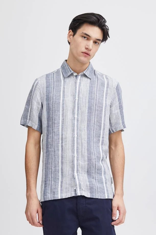 CASUAL FRIDAY - CFAnton SS Linen Striped Shirt - 20505068 - Boutique Bubbles