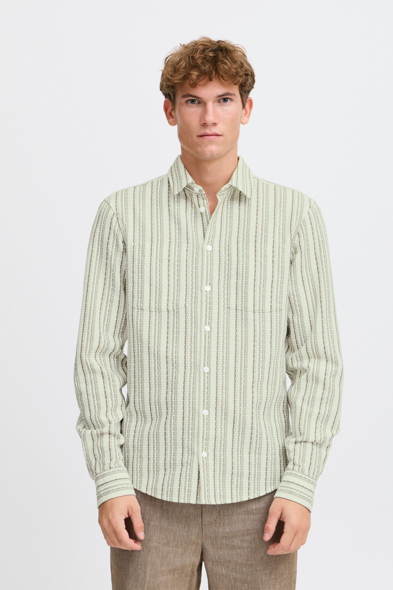CASUAL FRIDAY - CFCLEMENT LS structured stripped shirt - 20505381 - Boutique Bubbles