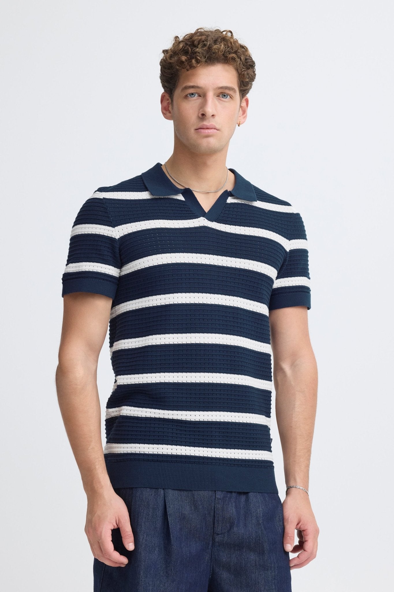 CASUAL FRIDAY - CFDAHLIN SS STRIPED POLO KNIT - 20506175 - Boutique Bubbles