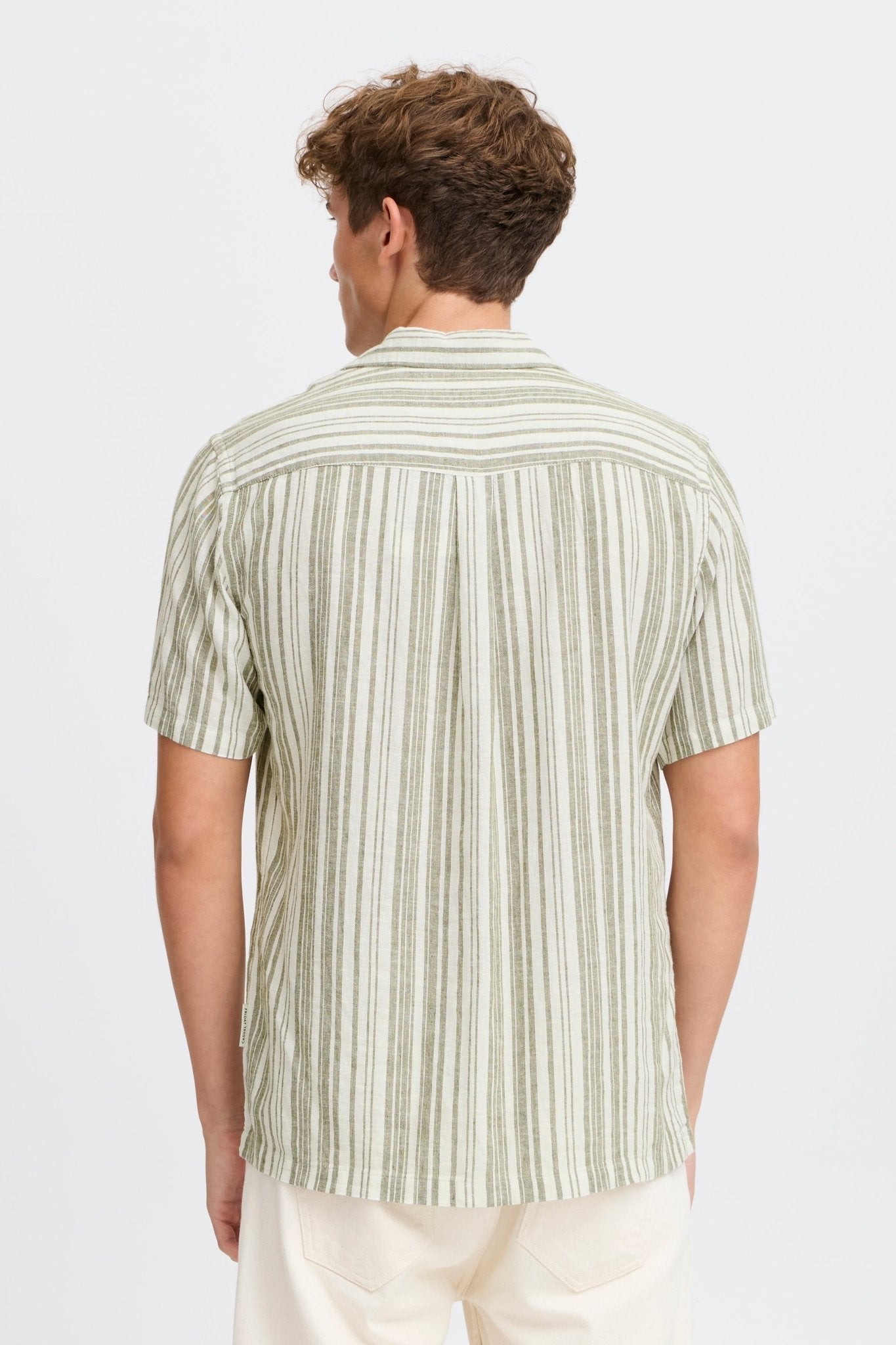 CASUAL FRIDAY - CFISAK SS RC stripped linen mix shirt - 20505388 - Boutique Bubbles