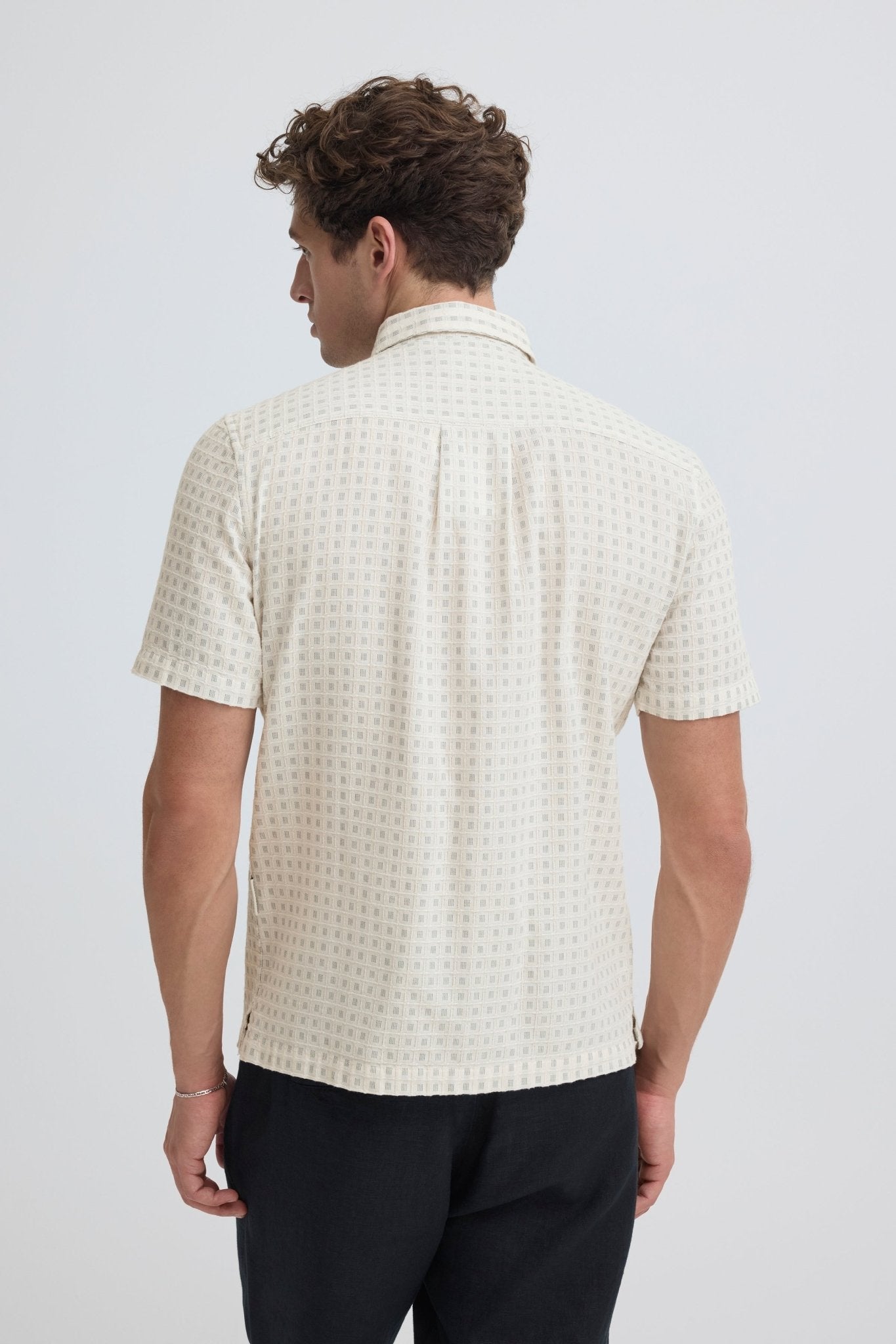 CASUAL FRIDAY - CFSTAI SS DOBBY CHECKED SHIRT - 20506250 - Boutique Bubbles