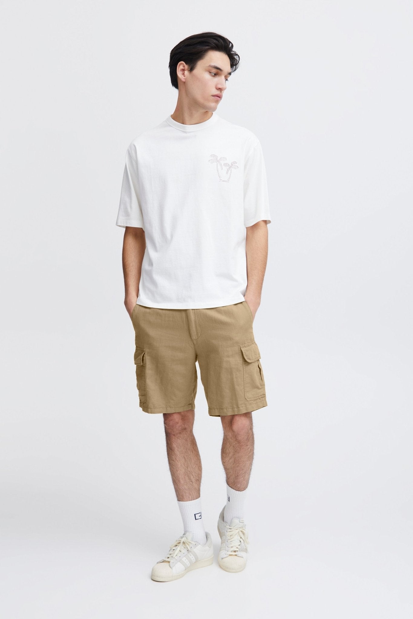 CASUAL FRIDAY - SIMON 0137 Cargo linen mix shorts - Boutique Bubbles