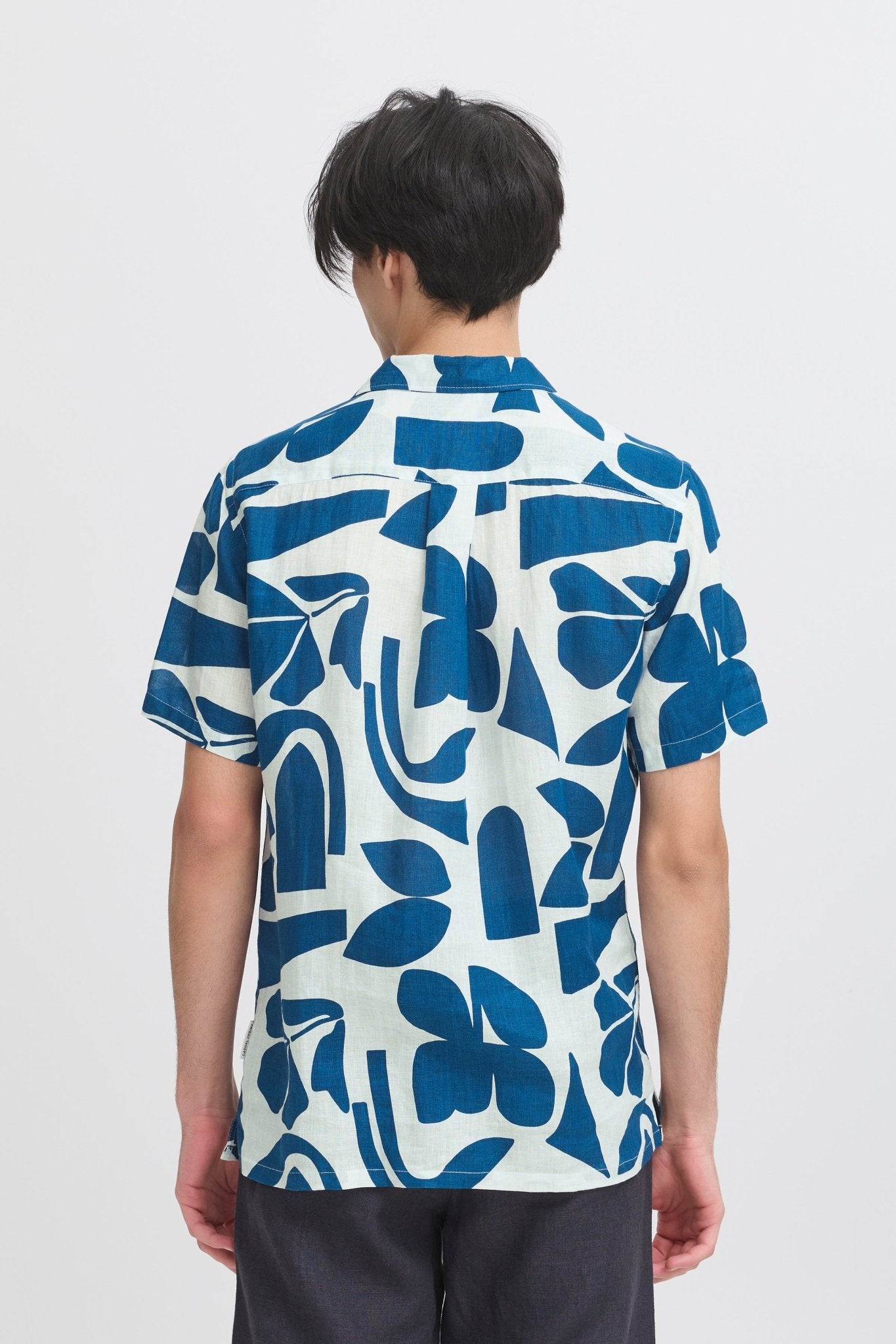 CASUAL FRIDAY - WESTON SS RC printet linen shirt - 20505478 - Boutique Bubbles