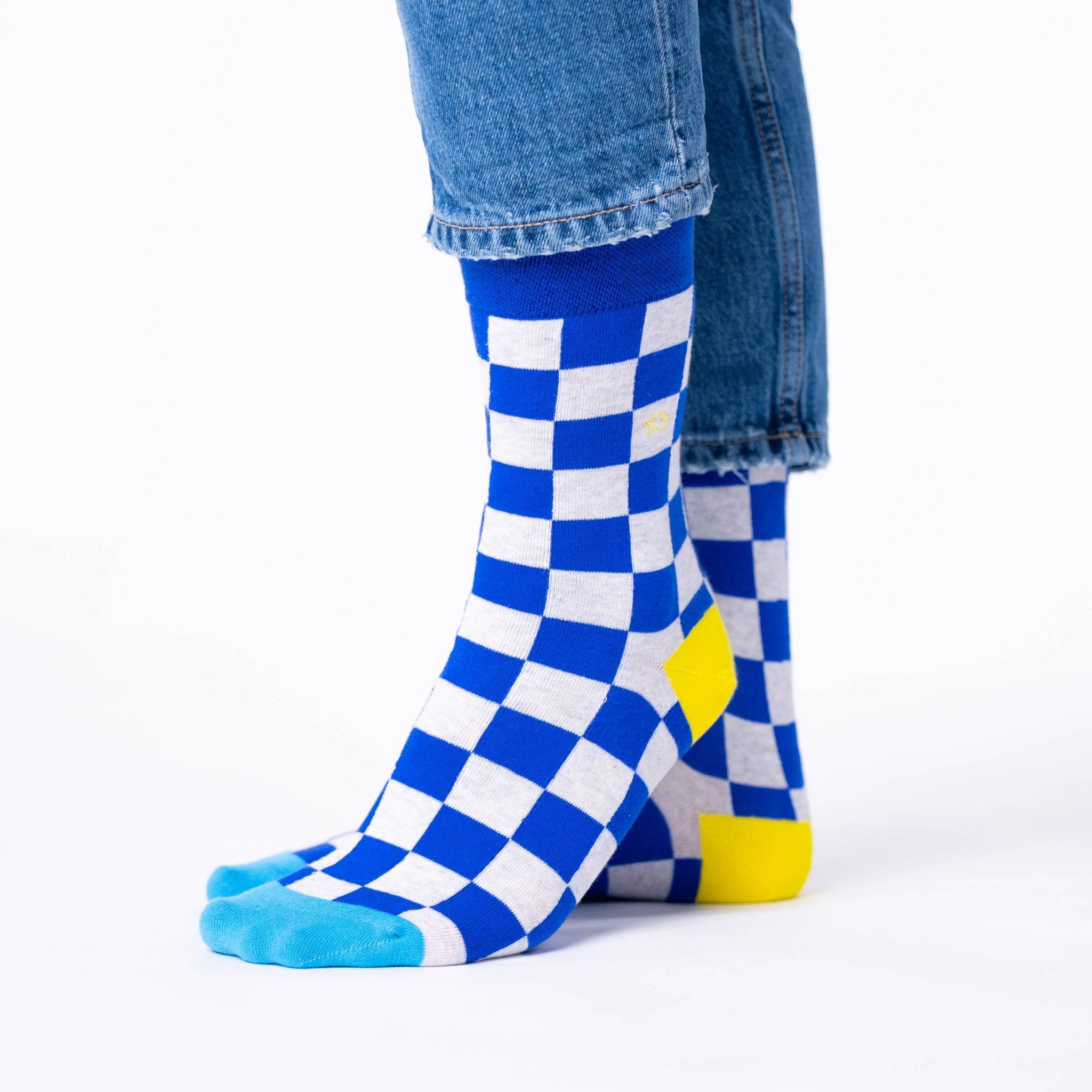 Combed cotton checked socks - Marina Bay - Boutique Bubbles