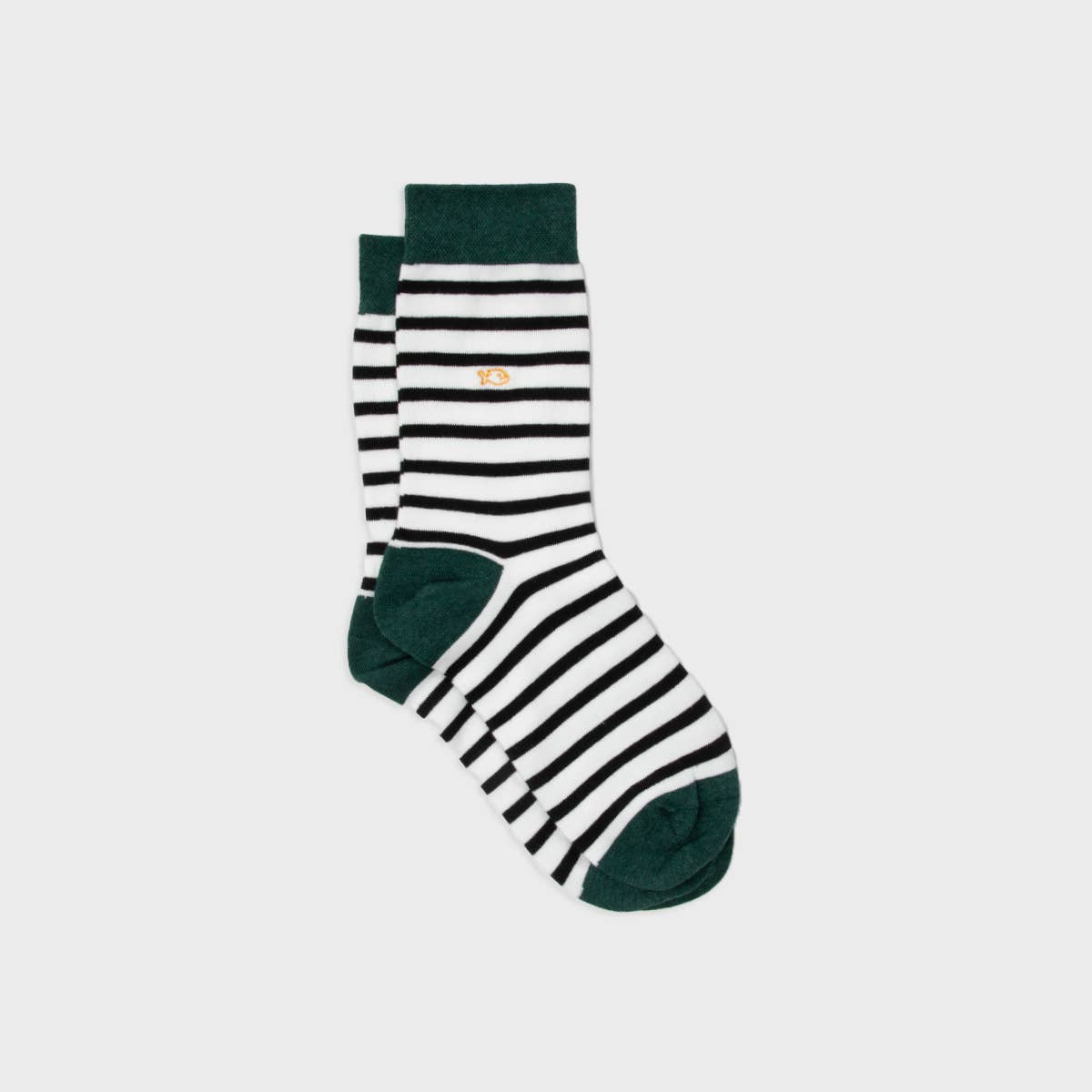 Combed Cotton Socks with Wide Stripes - White and Black - Boutique Bubbles