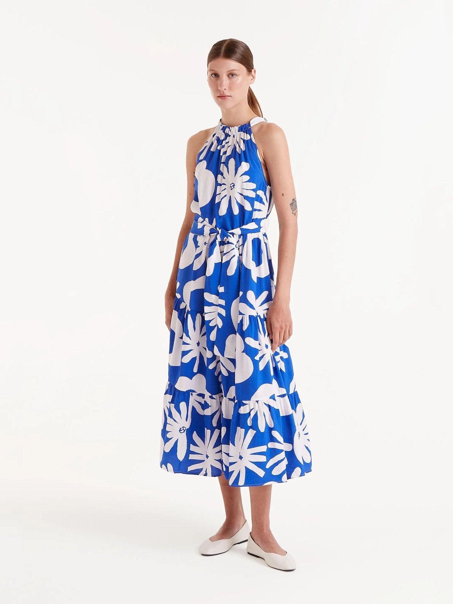 COMPANIA FANTASTICA - Bluet Blue Floral Long Dress - 52C/12109 - Boutique Bubbles