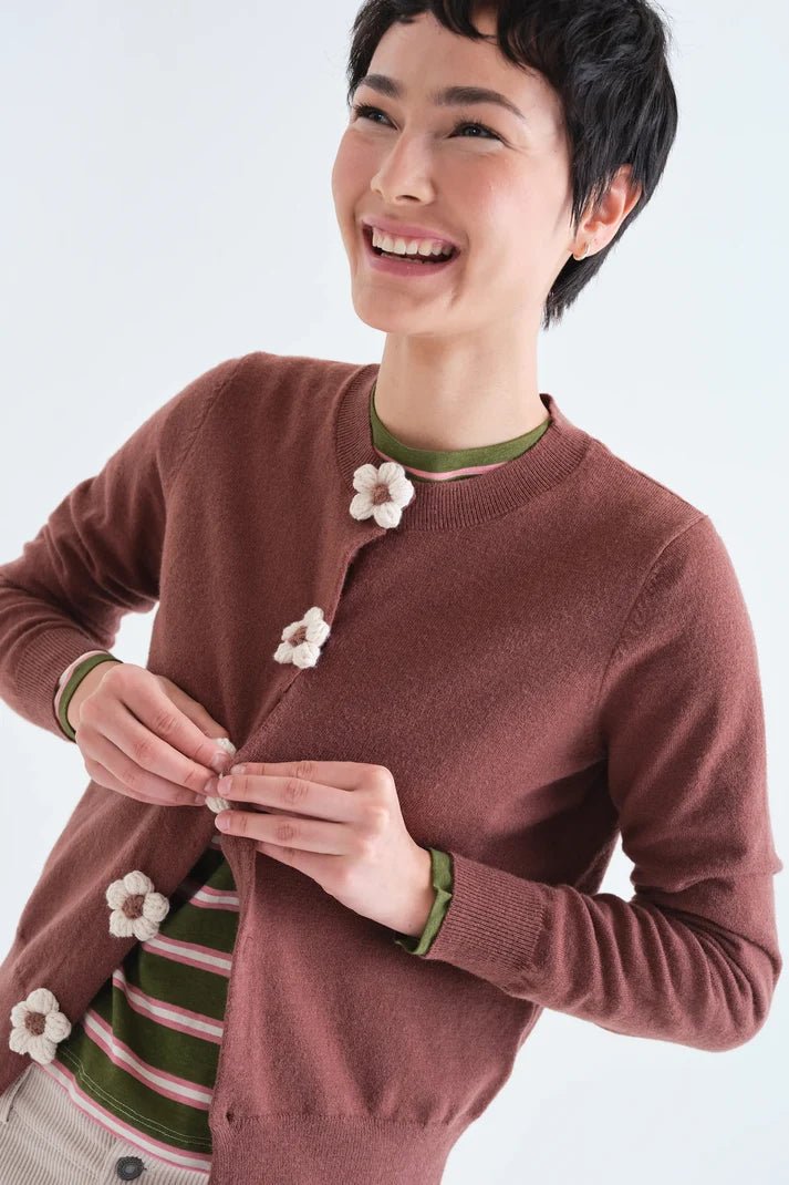 COMPANIA FANTASTICA - Flower Button Cardigan - 63C/10313 - Boutique Bubbles
