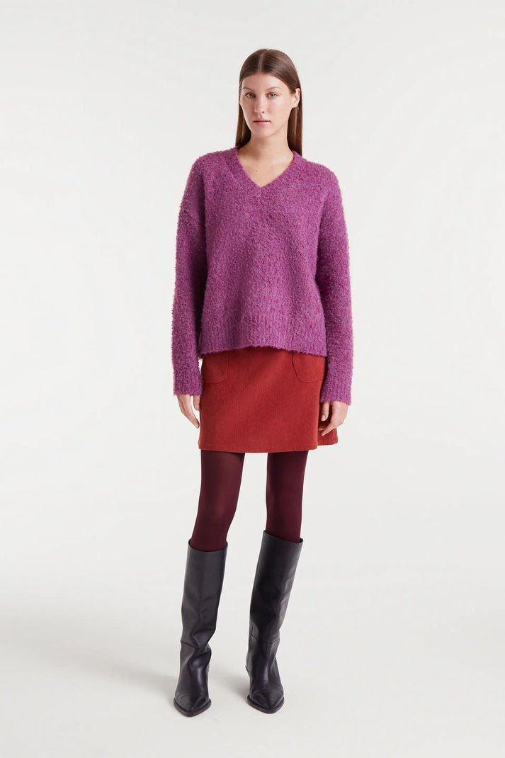 COMPANIA FANTASTICA - Jumper Fuzzy V Neck - 53C/10307 - Boutique Bubbles