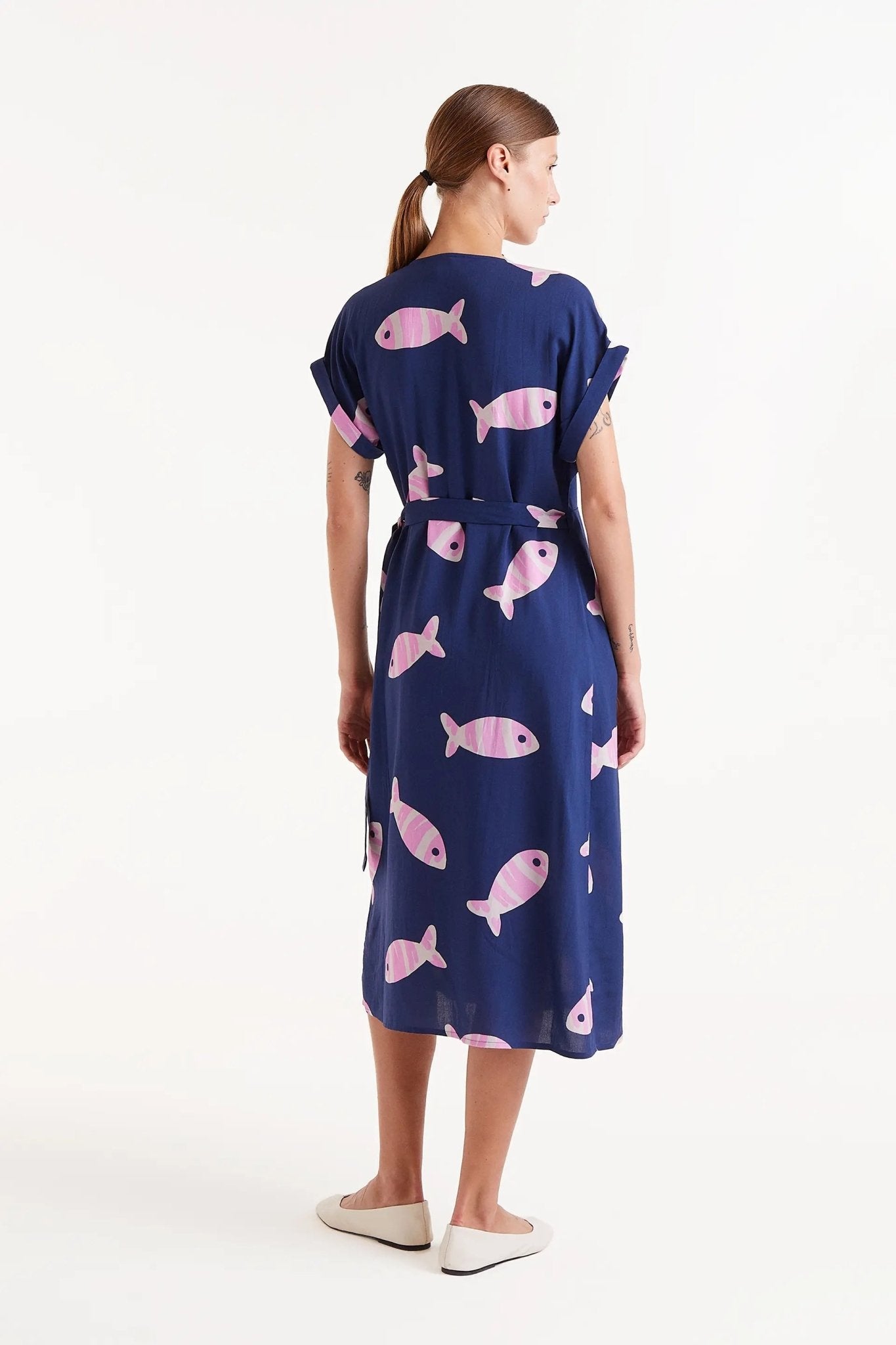 COMPANIA FANTASTICA - LENZING™ ECOVERO™ rayon midi dress with Eureka print - 52C/41103 - Boutique Bubbles