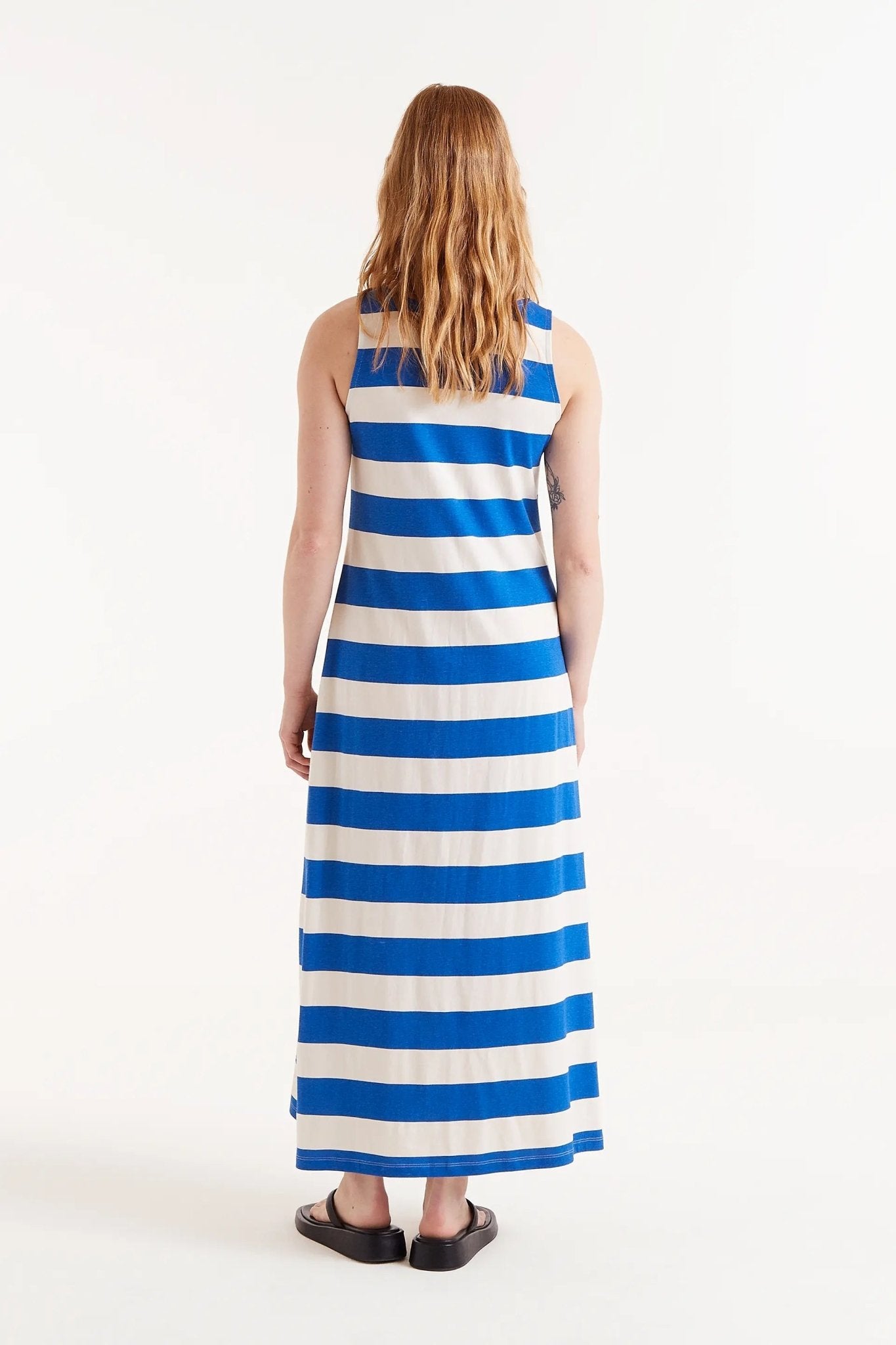 COMPANIA FANTASTICA - Long blue striped dress - 52C/42103 - Boutique Bubbles