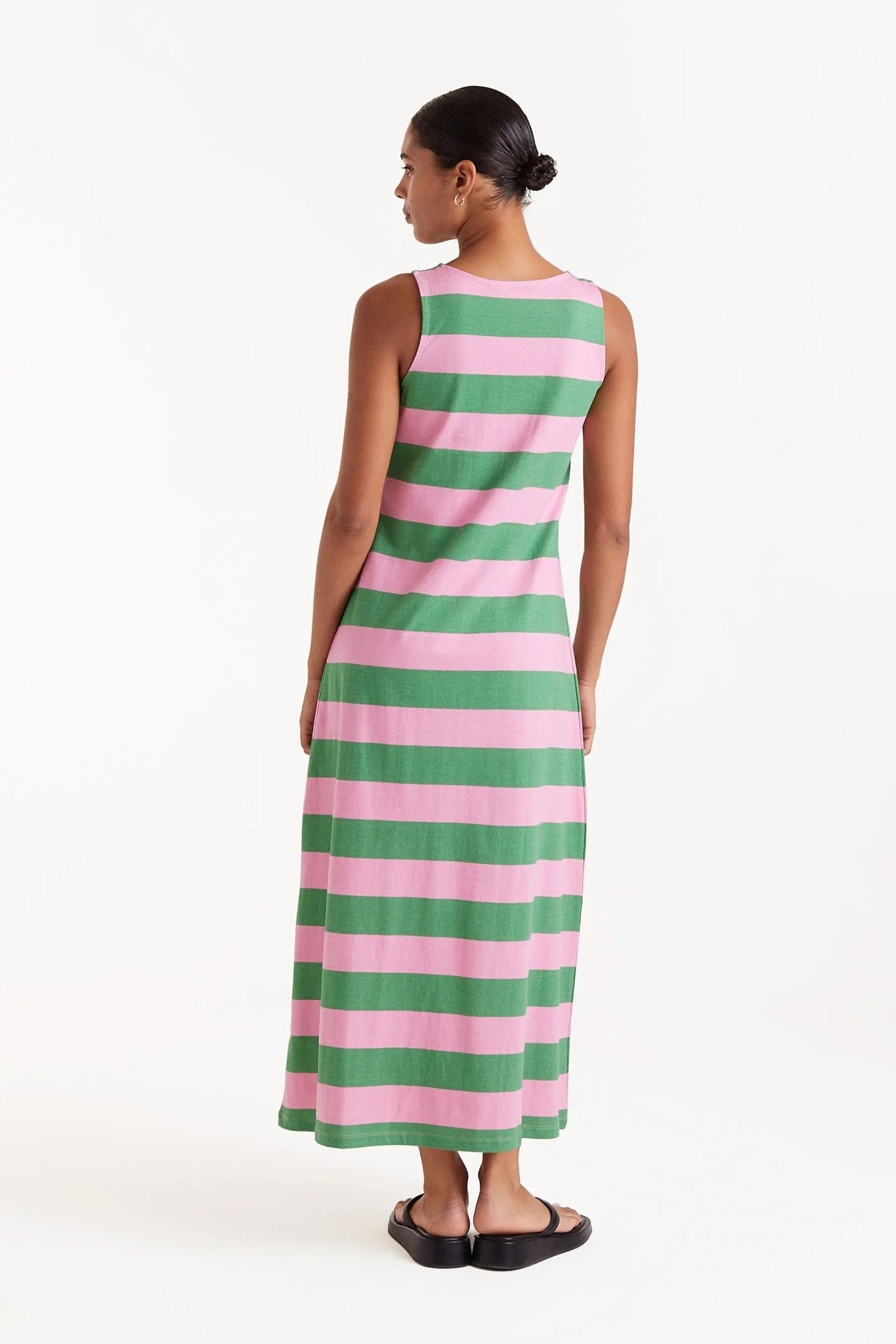 COMPANIA FANTASTICA - Long green striped dress - 52C/42105 - Boutique Bubbles