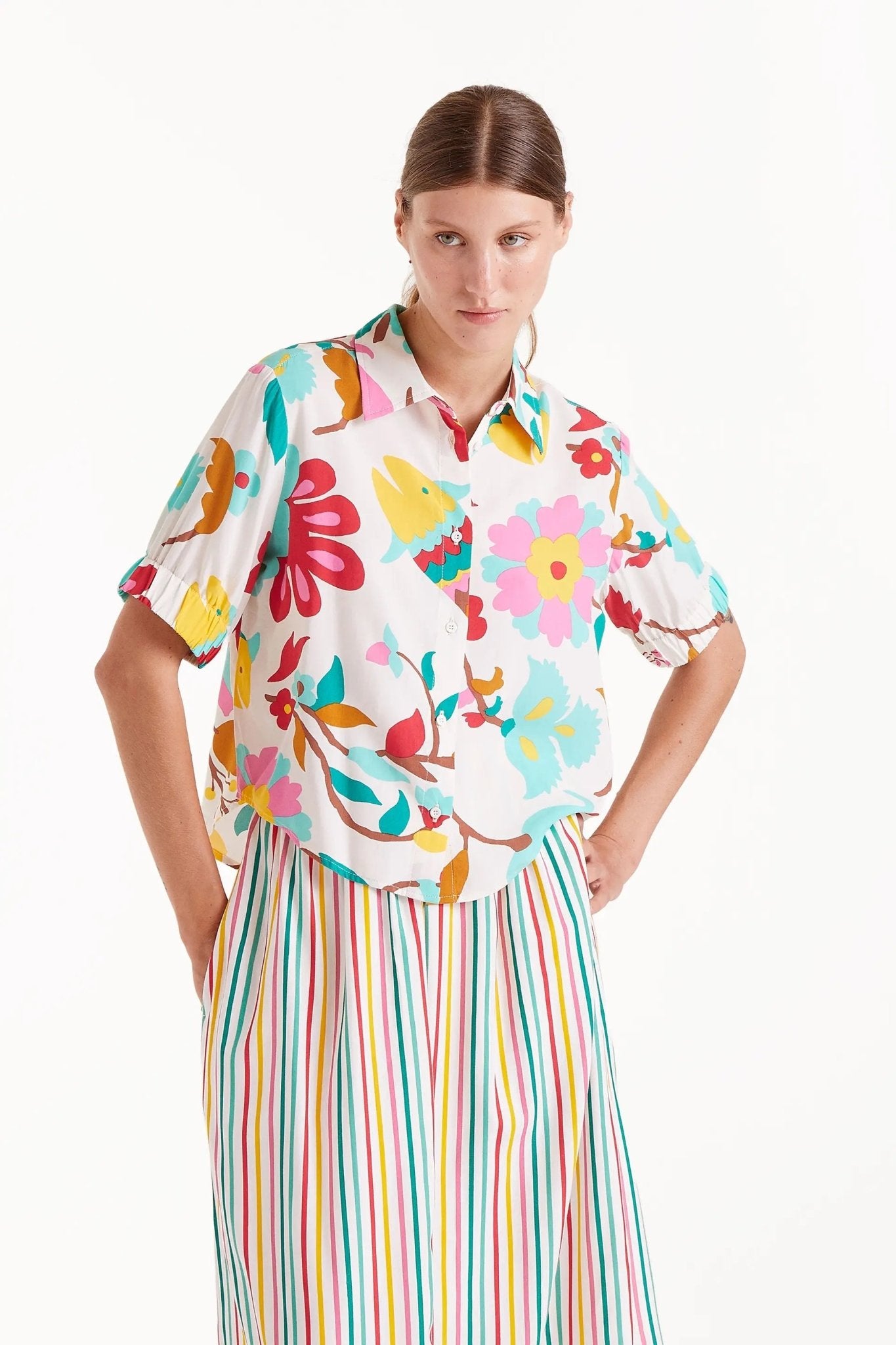 COMPANIA FANTASTICA - Nenufar floral print shirt - 52C/11106 - Boutique Bubbles