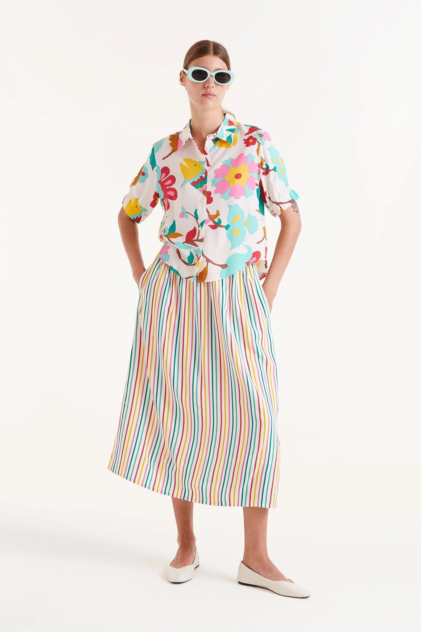 COMPANIA FANTASTICA - Nenufar floral print shirt - 52C/11106 - Boutique Bubbles