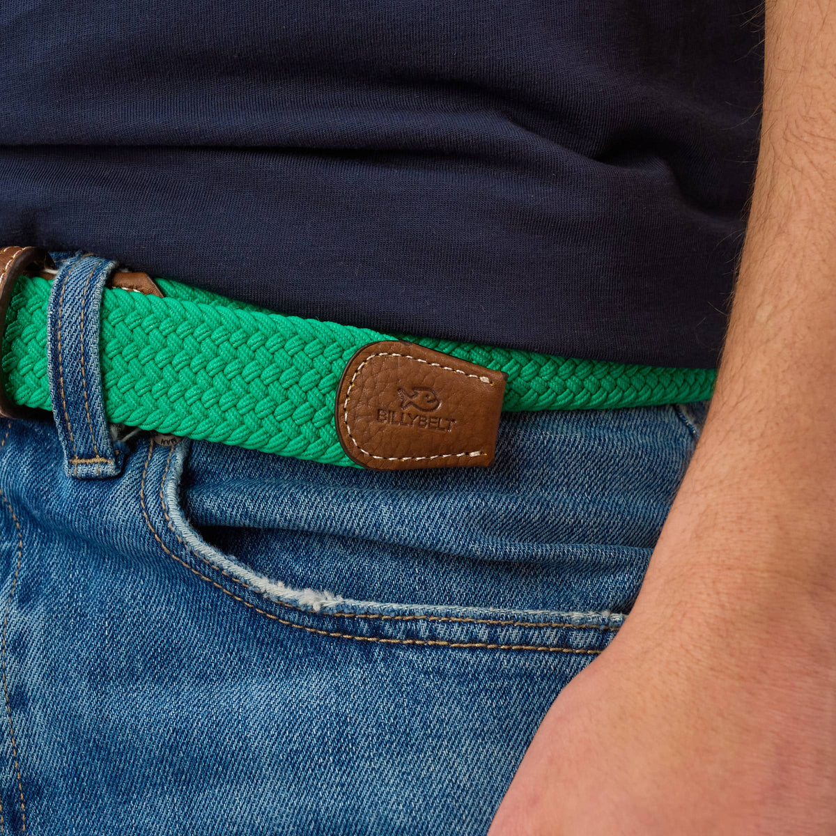 Elastic Braided Belt Golf Green