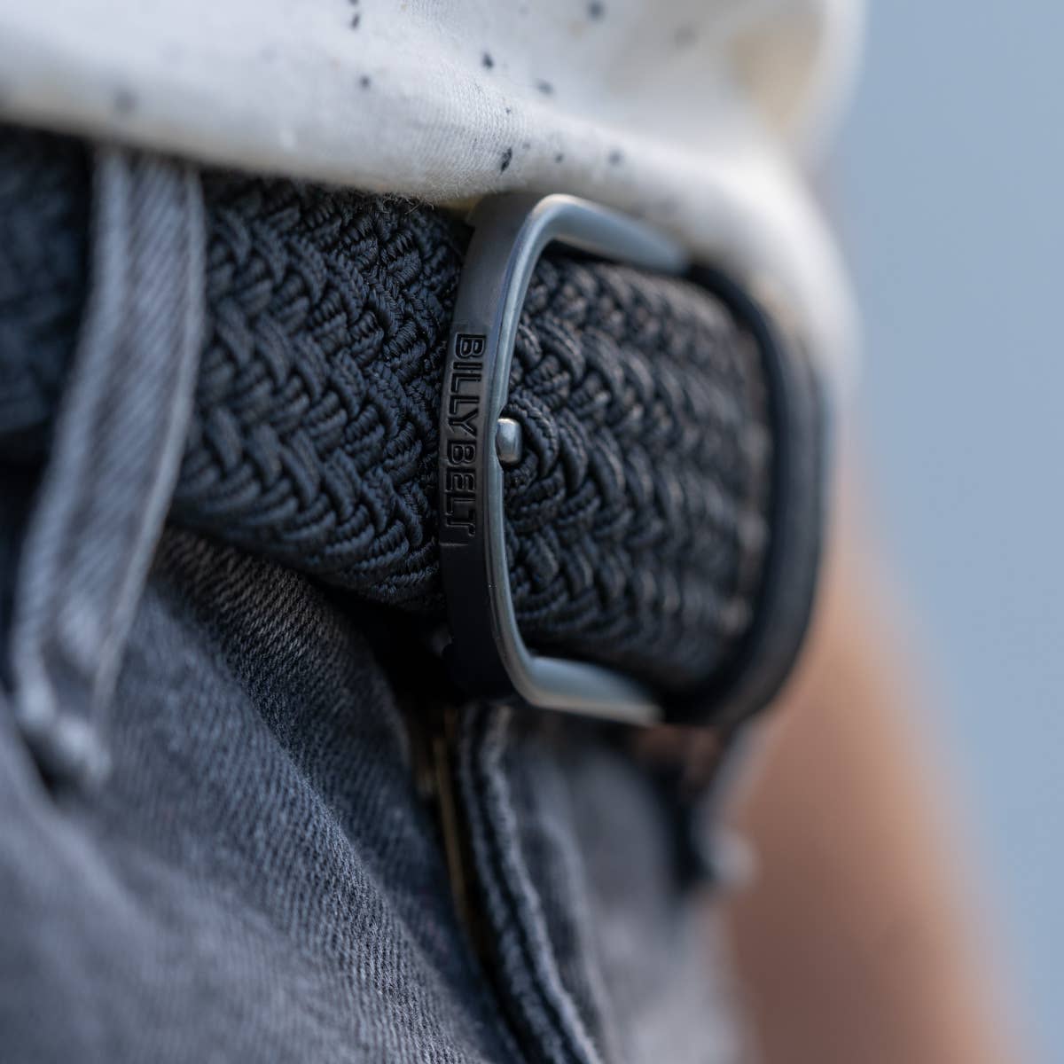 Elastic Braided Belt All Black - Boutique Bubbles