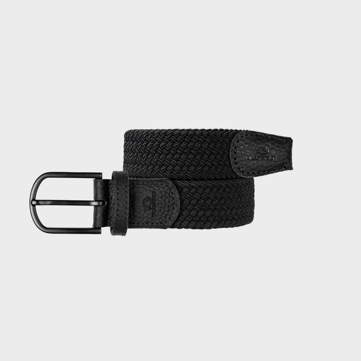 Elastic Braided Belt All Black - Boutique Bubbles