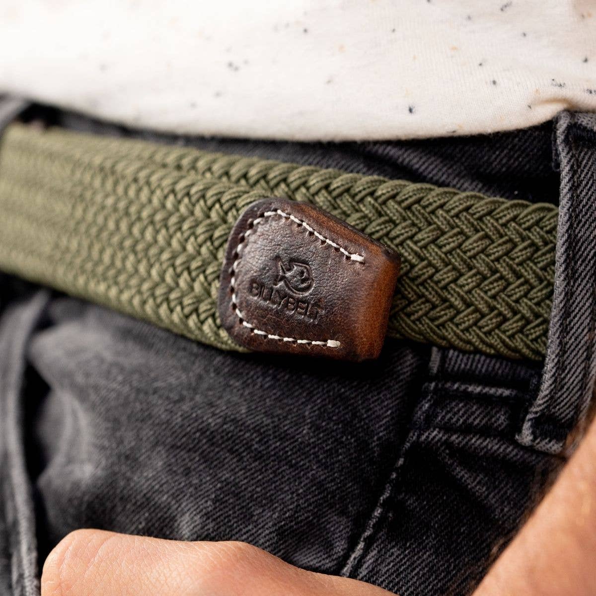 Elastic Braided Belt Armed Green - Boutique Bubbles