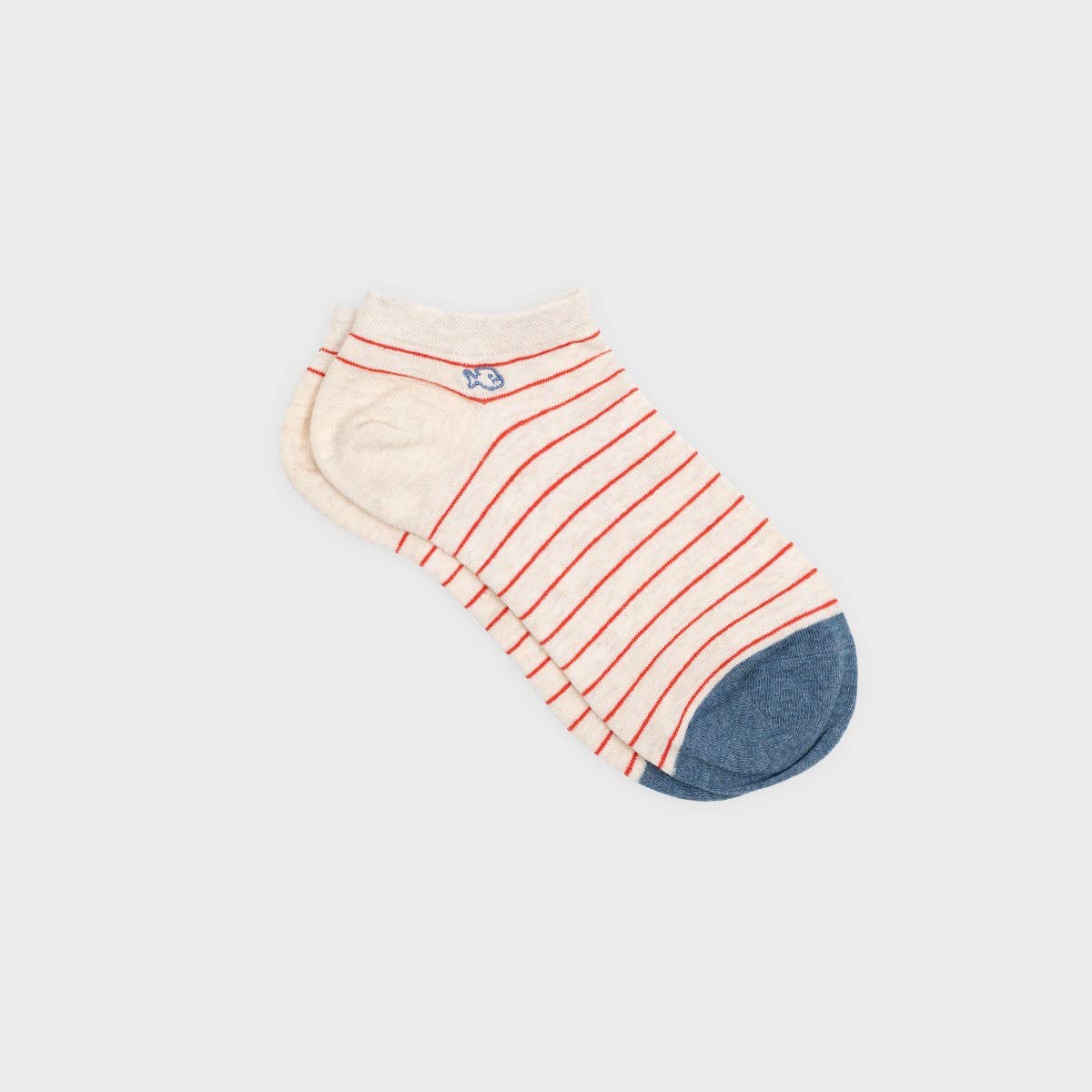 Fine Striped Socks - Beige, Red Striped - Boutique Bubbles