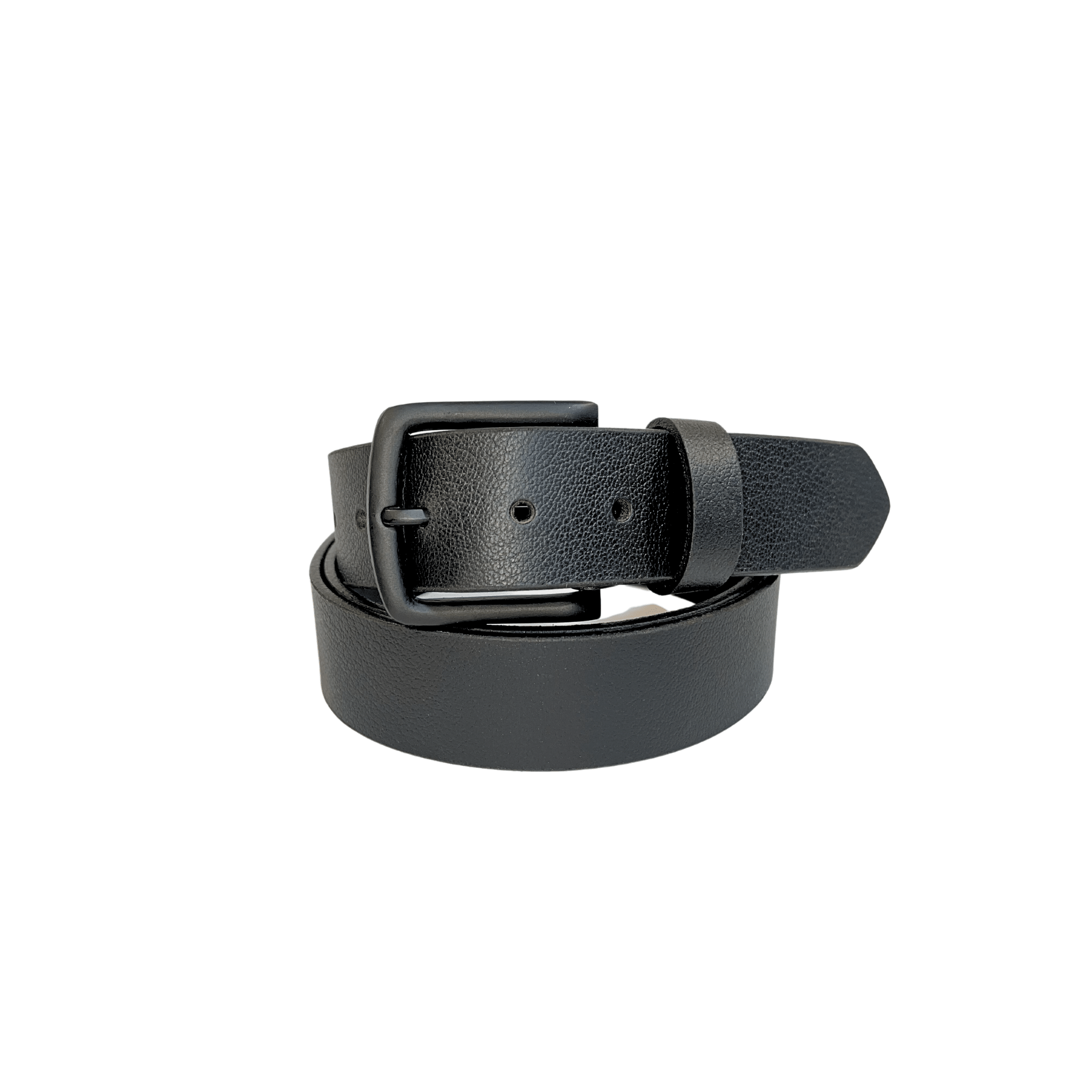 Leather Black Belt with Black Buckle - Boutique Bubbles