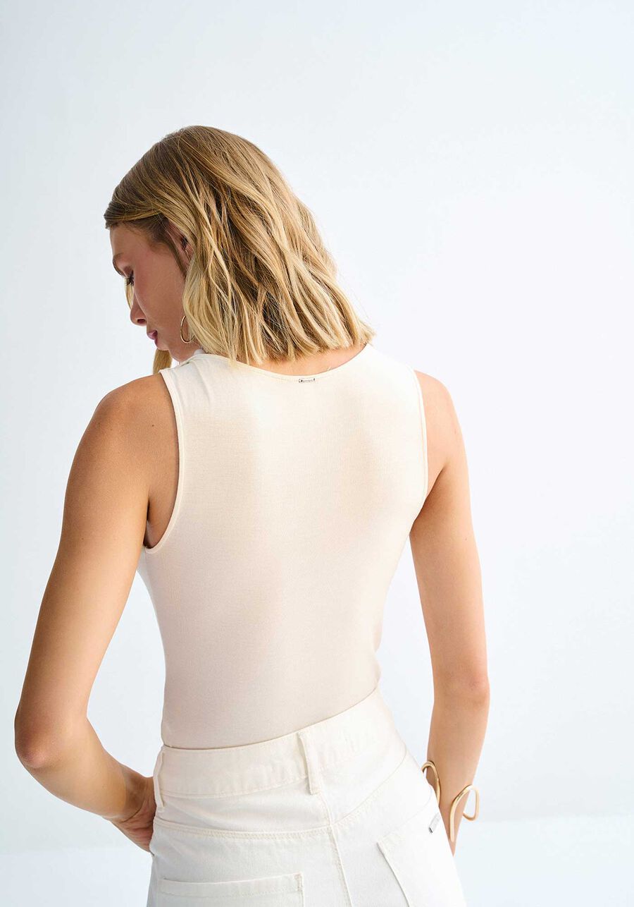 LEZ A LEZ - Draped Collar Blouse in Modal Knit with Shoulder Twist - 3157E - Boutique Bubbles