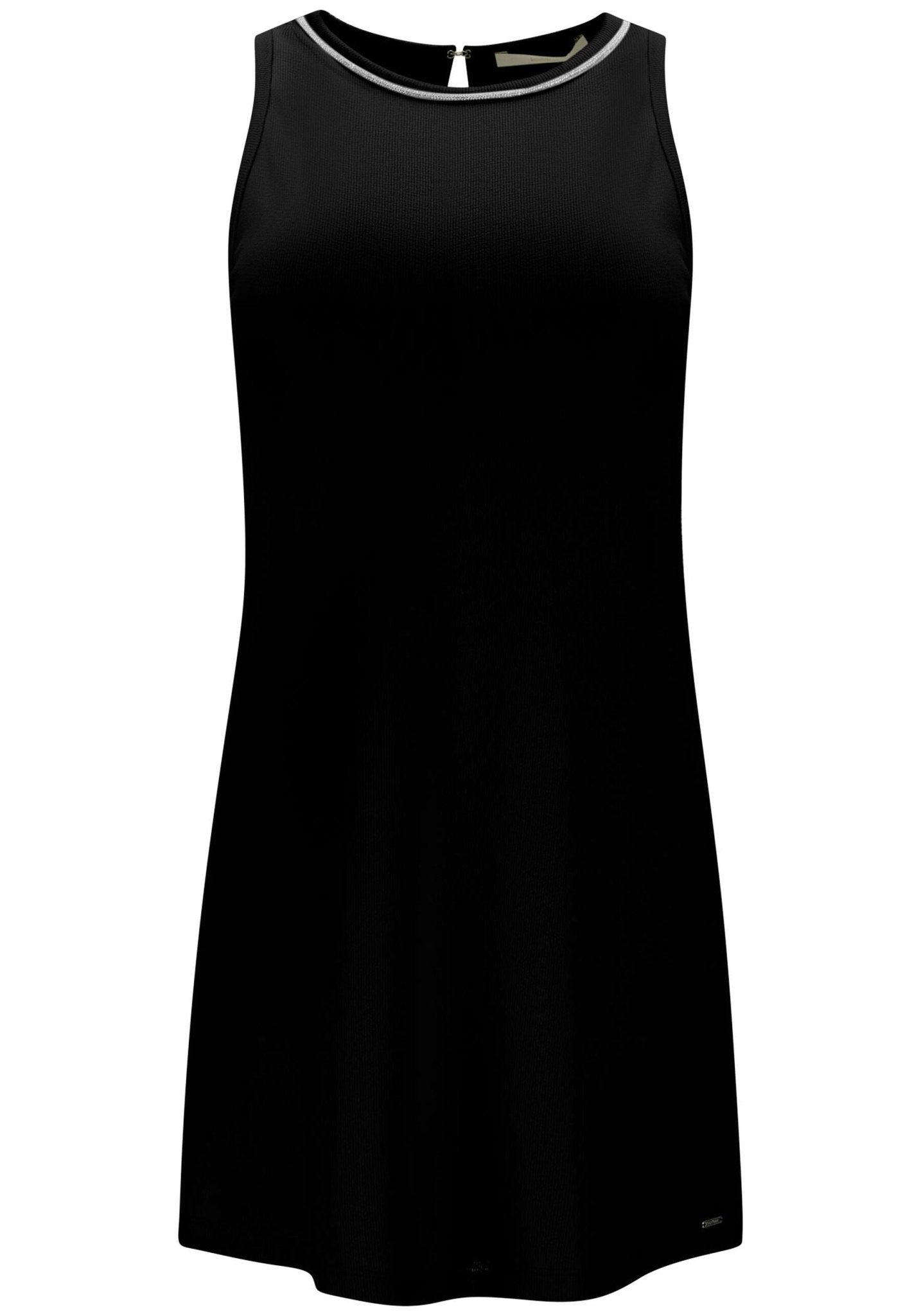 LEZ A LEZ - Short Dress in Ribbed Knit with Rhinestone Neckline - 3185E - Boutique Bubbles