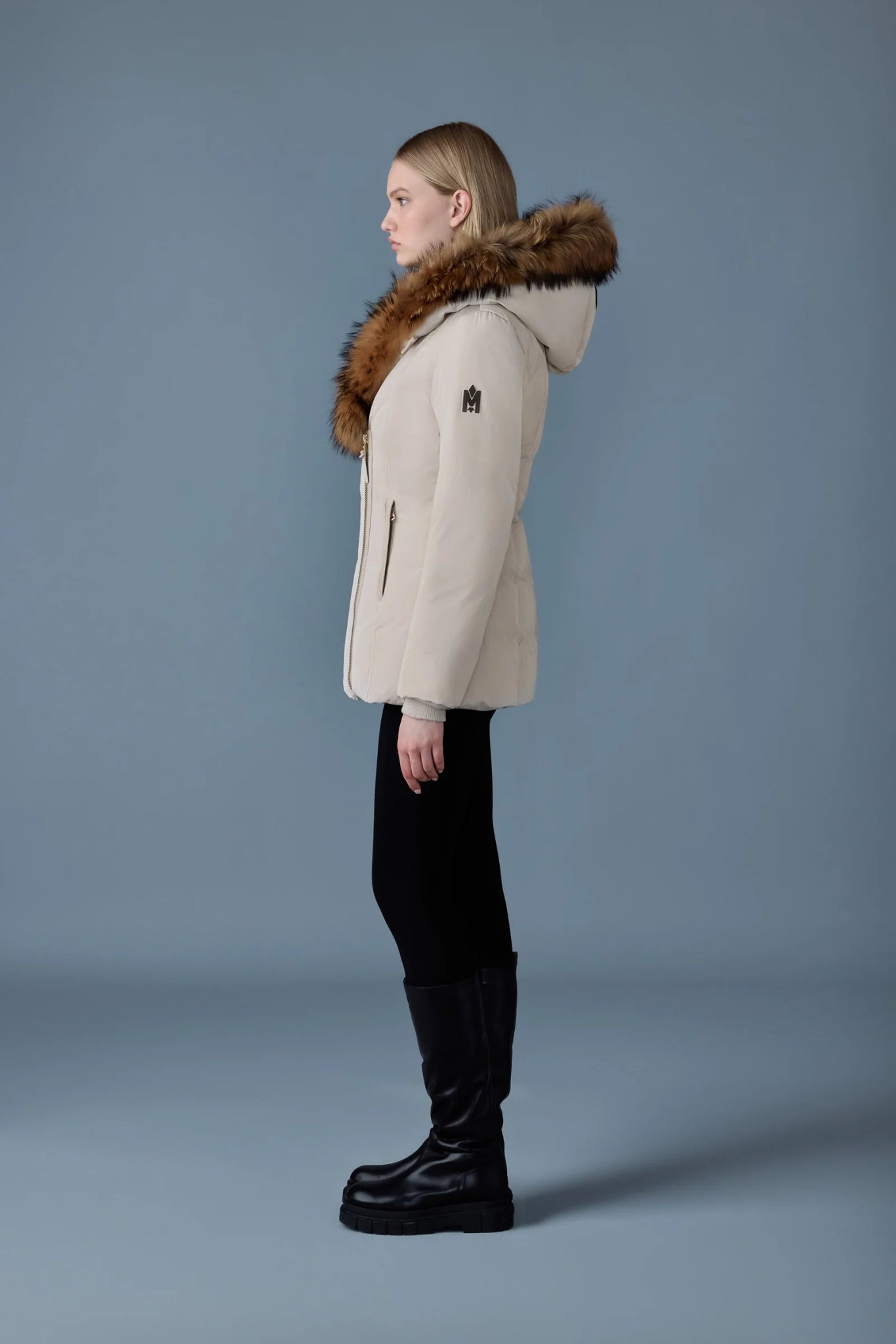 MACKAGE ADALI - F - Down Coat With Natural Fur Signature Mackage Collar - Boutique Bubbles