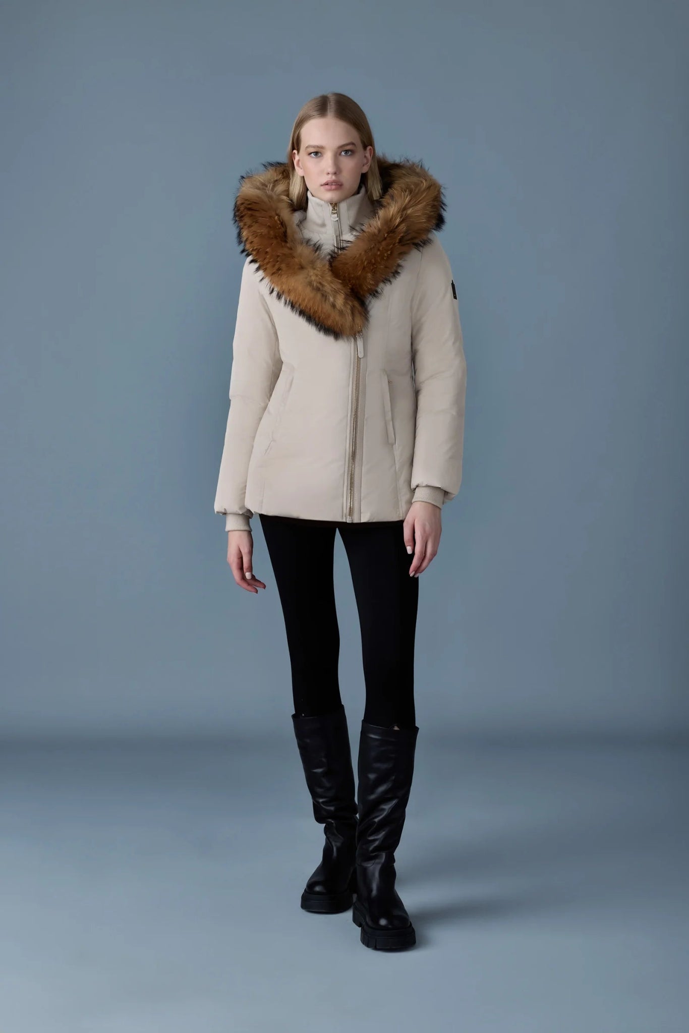 MACKAGE ADALI - F - Down Coat With Natural Fur Signature Mackage Collar - Boutique Bubbles