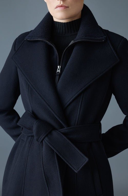 MACKAGE NORITA - 2 - in - 1 Double Face Wool Coat With Sash - Boutique Bubbles