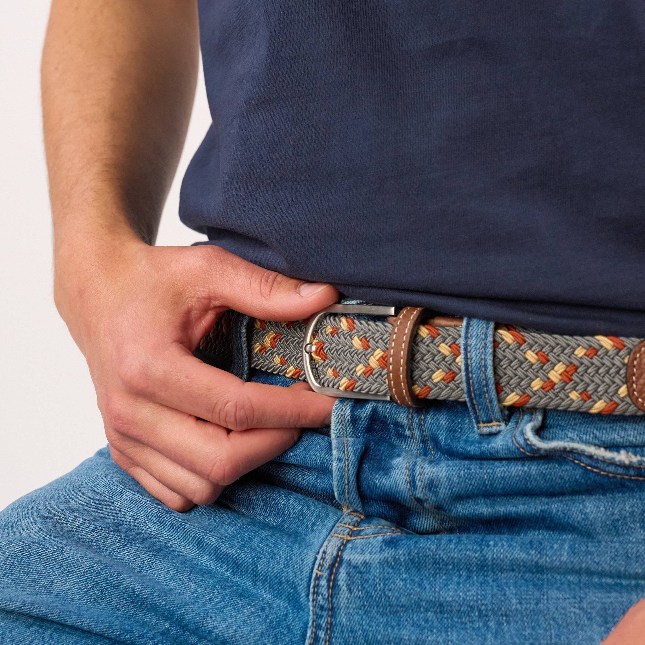Multicolored elastic braided belt - Atacama - Boutique Bubbles