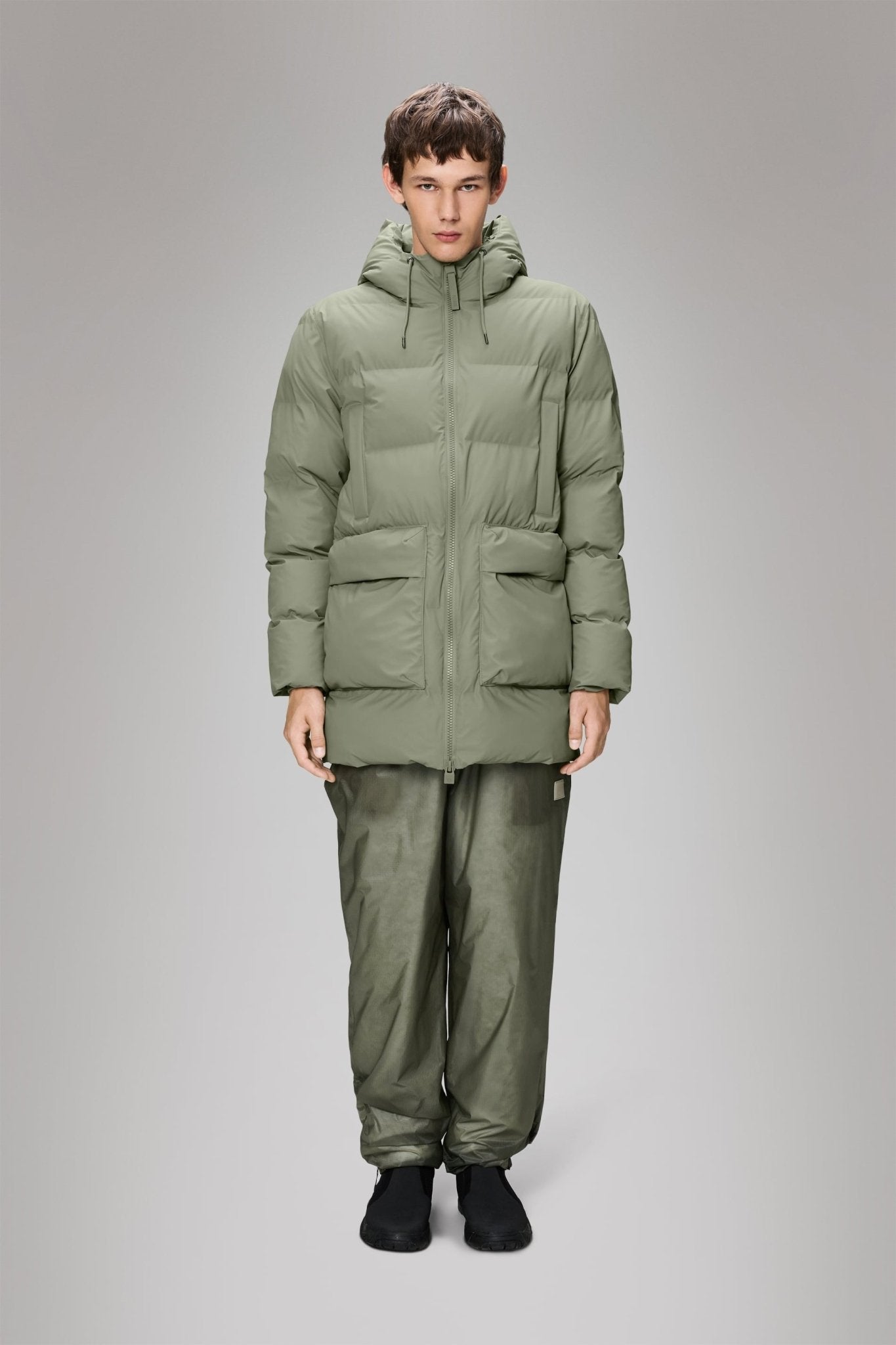 RAINS ALTA Long Puffer Cargo Jacket W3T4 - Boutique Bubbles