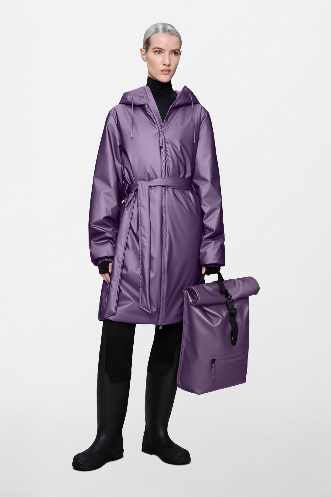 RAINS LOHJA Long Insulated Curve Jacket W3T2 - Boutique Bubbles