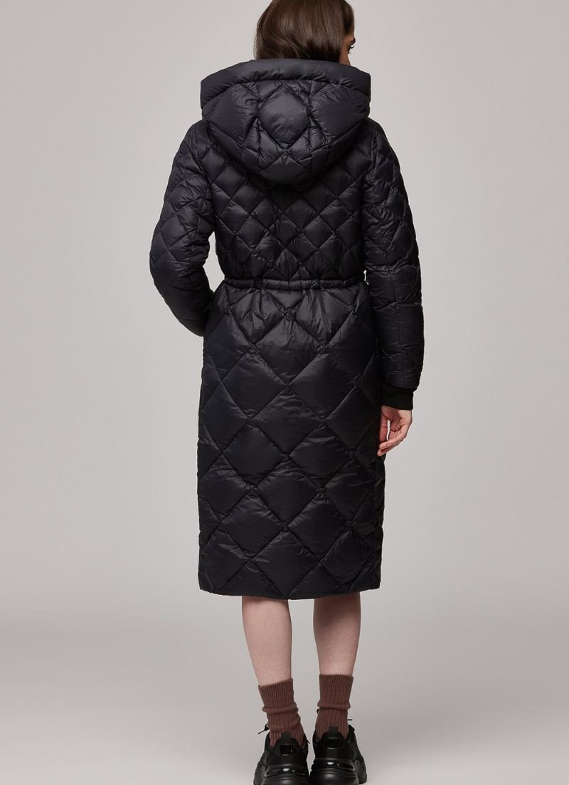 SOIA&KYO AIME - Sustainable Calf - Length Lightweight Down Coat with Hood - Boutique Bubbles