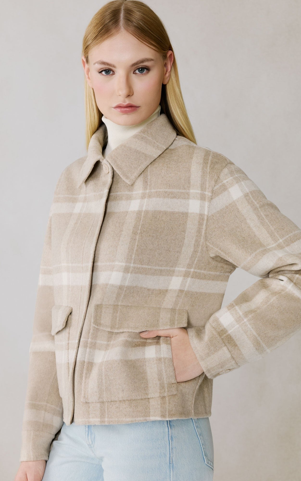 SOIA&KYO AUDRIANA - Plaid Wool Coat - Boutique Bubbles