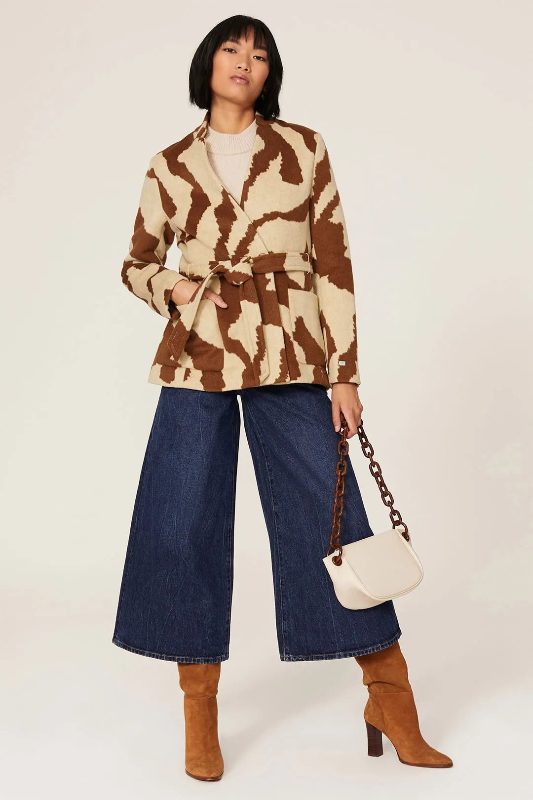 SOIA&KYO AZORA - Animal print wool jacket - FINAL SALE - Boutique Bubbles