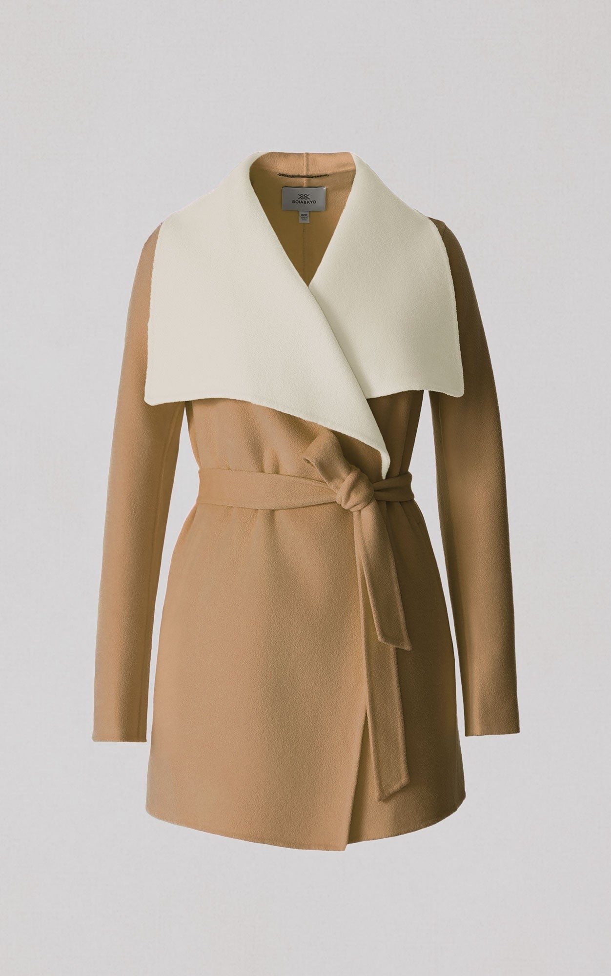 SOIA&KYO BRIDGETTE - U - Double Face Wool Wrap Coat - Boutique Bubbles