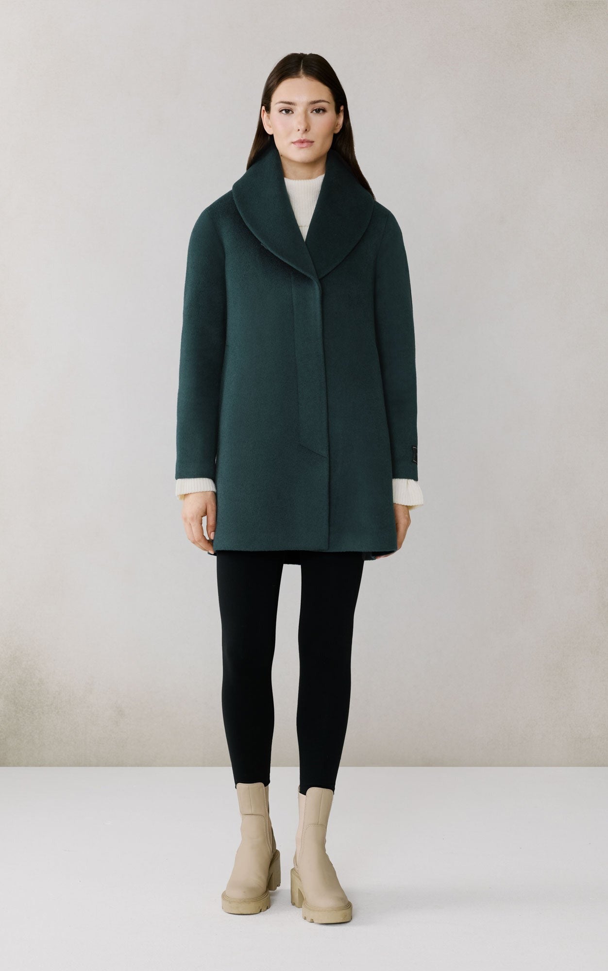 SOIA&KYO ELSA - Wool Shawl Collar Coat - Boutique Bubbles
