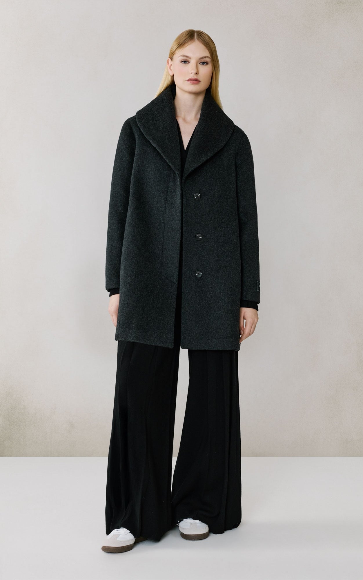 SOIA&KYO ELSA - Wool Shawl Collar Coat - Boutique Bubbles