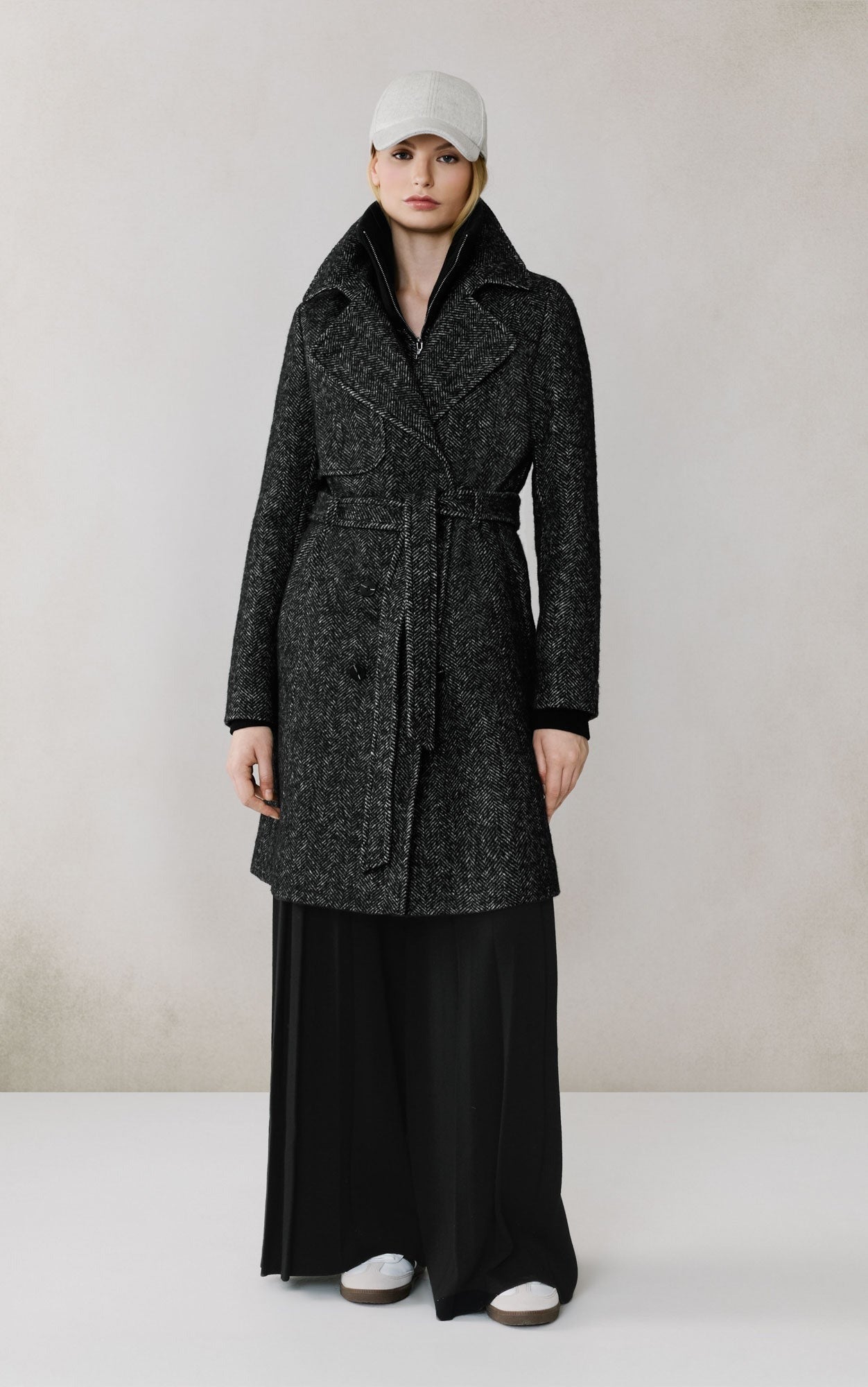 SOIA&KYO FABIANNE - H - Wool Trench Coat With Bib - Boutique Bubbles