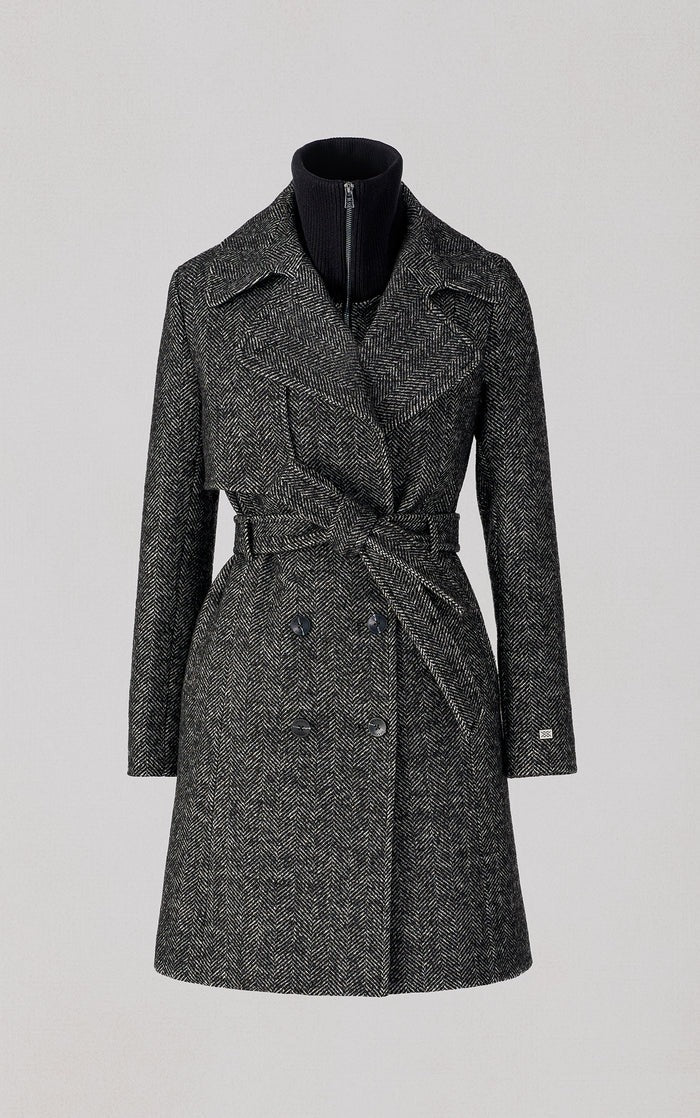 SOIA&KYO FABIANNE - H - Wool Trench Coat With Bib - Boutique Bubbles