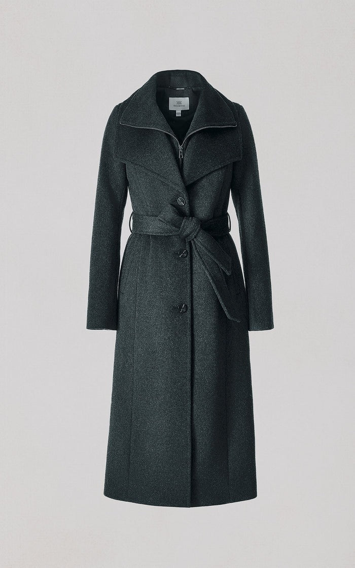 SOIA&KYO ILANA - U - Wool Belted Coat With Bib - Boutique Bubbles