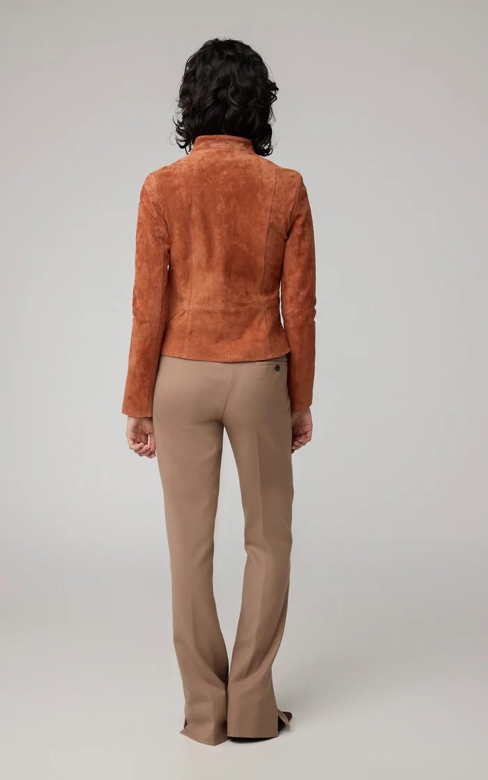 SOIA&KYO SASKIA - Slim - Fit Suede Jacket With Stand Collar - Boutique Bubbles