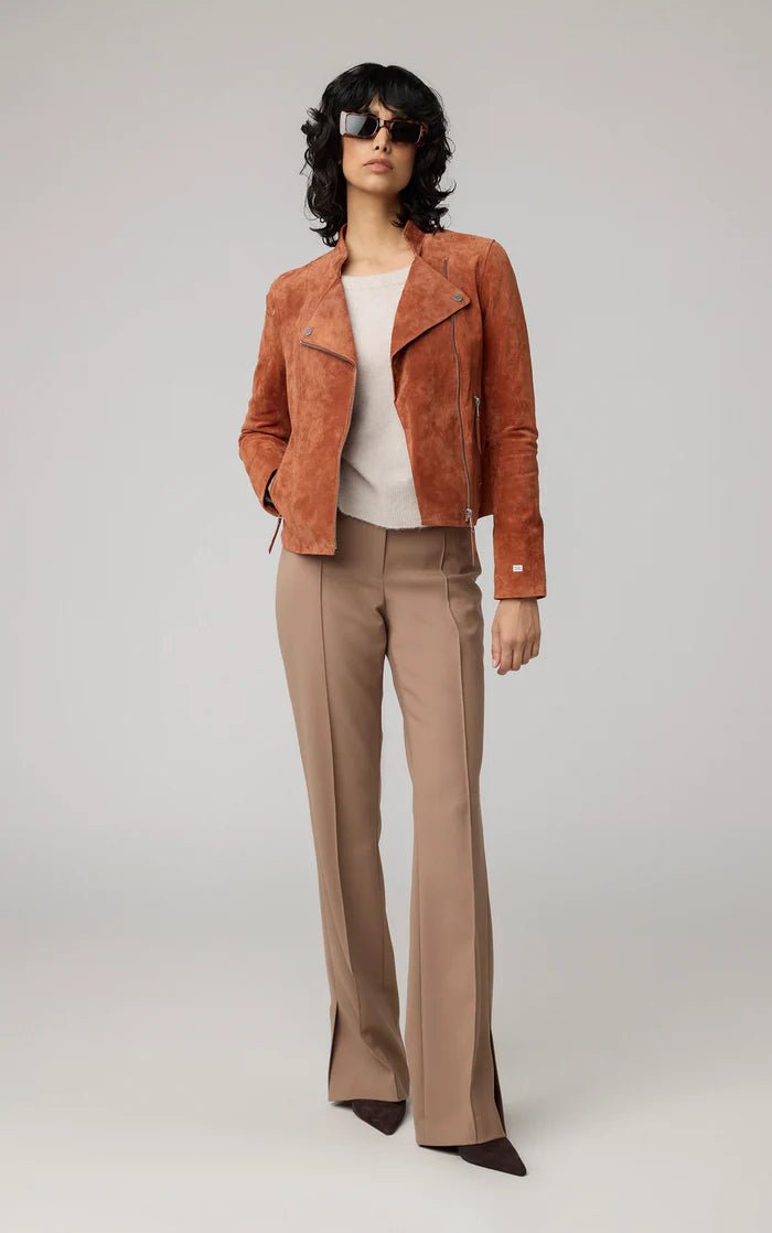 SOIA&KYO SASKIA - Slim - Fit Suede Jacket With Stand Collar - Boutique Bubbles