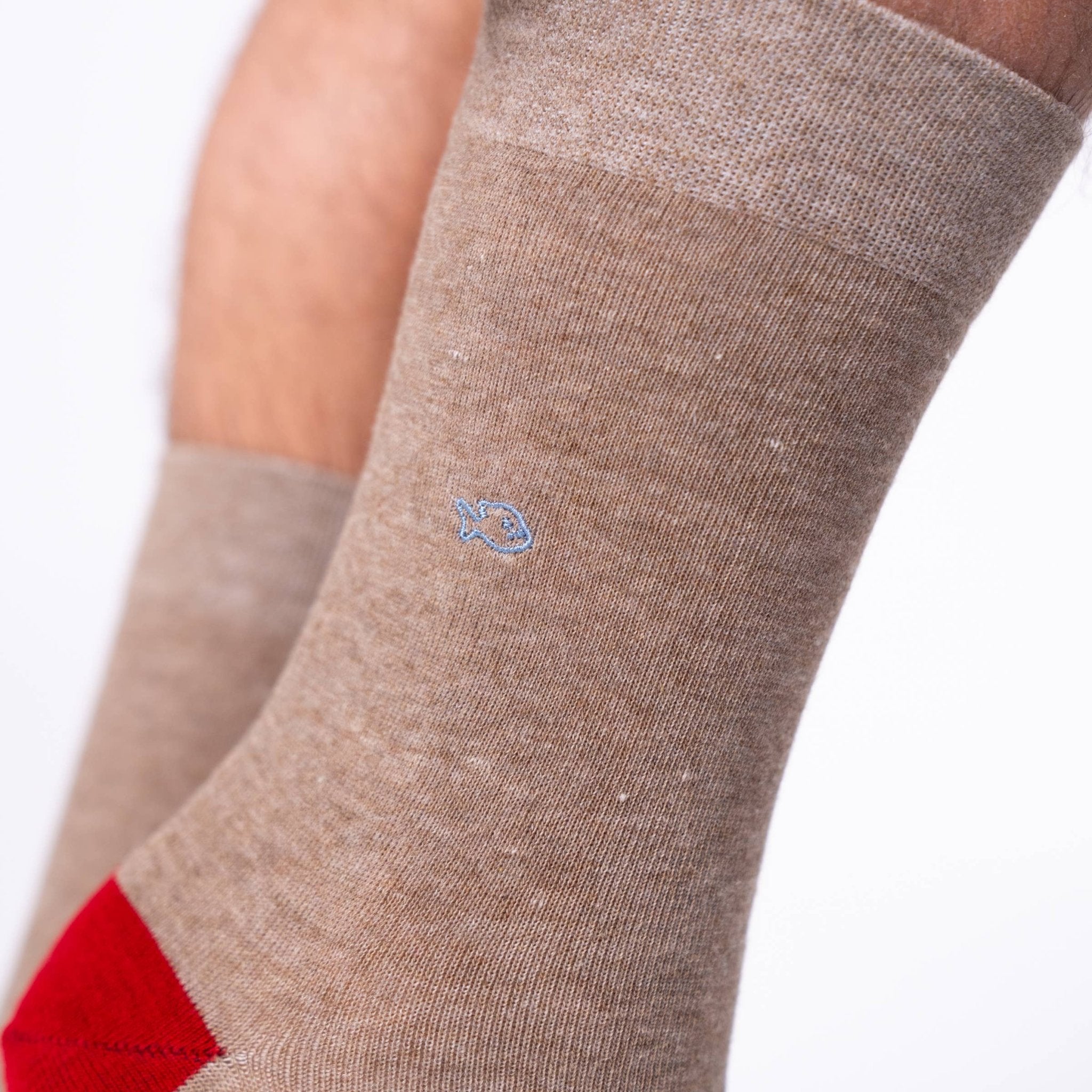 Solid combed cotton socks - Brown - Boutique Bubbles