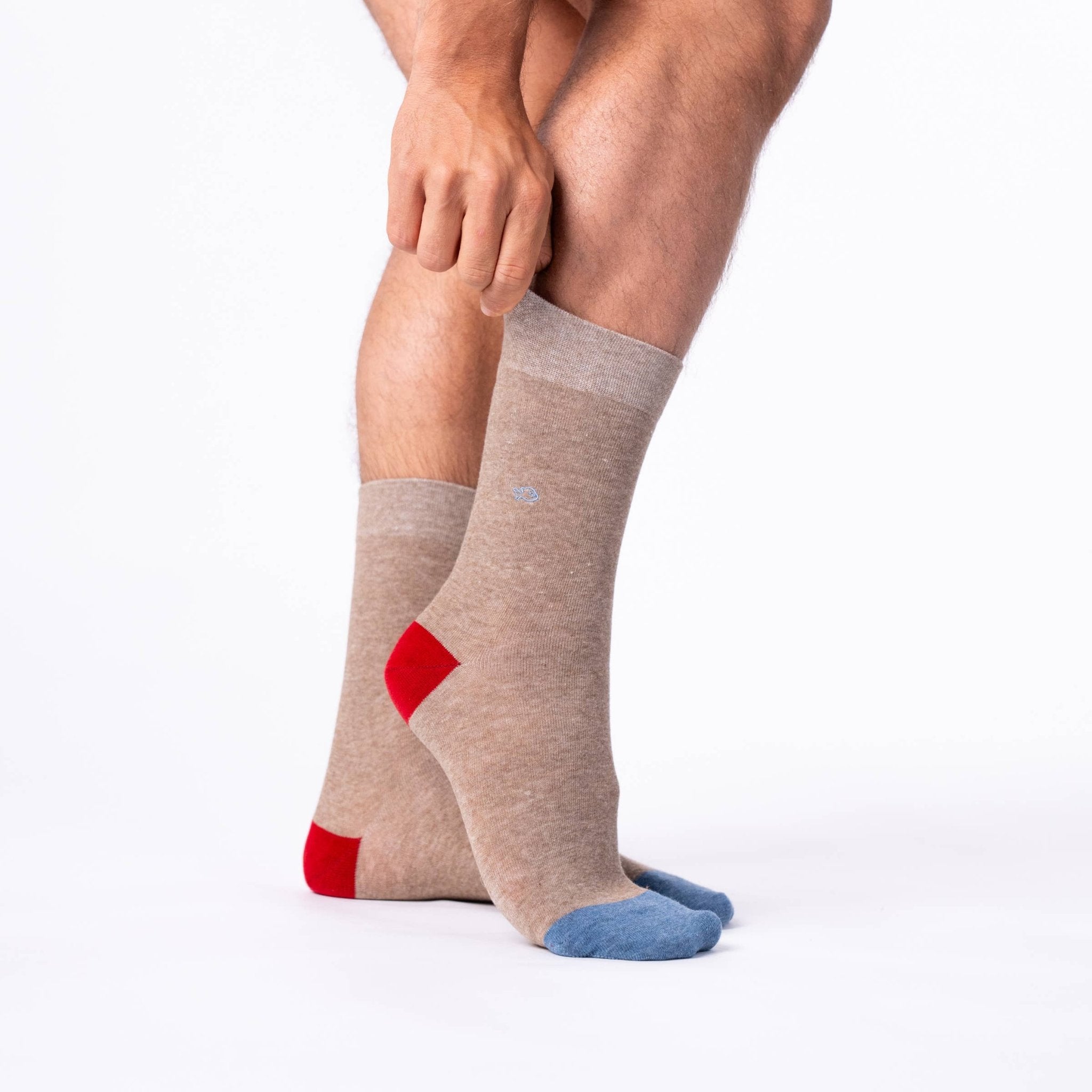 Solid combed cotton socks - Brown - Boutique Bubbles