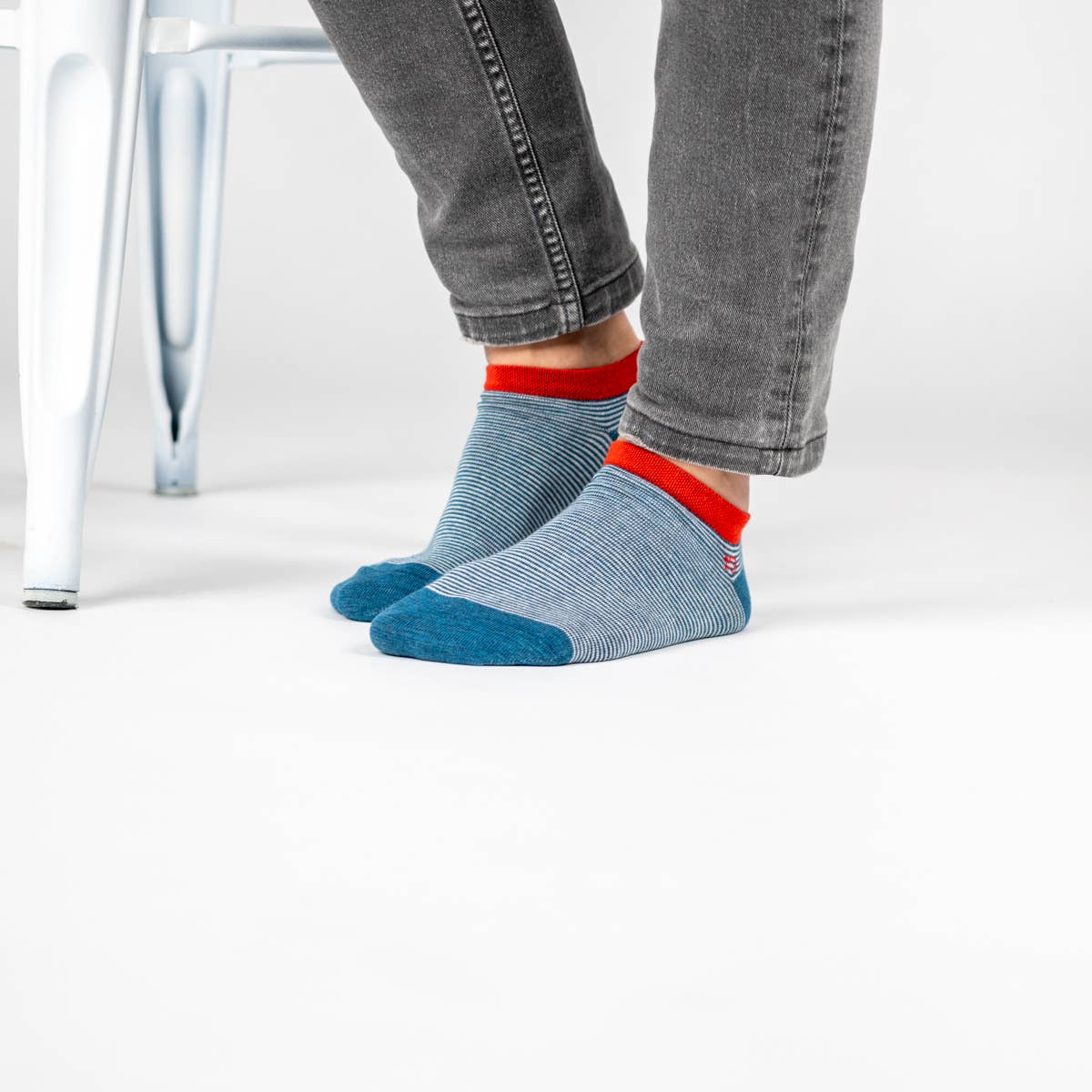 Striped Socks - Blue, White Striped - Boutique Bubbles
