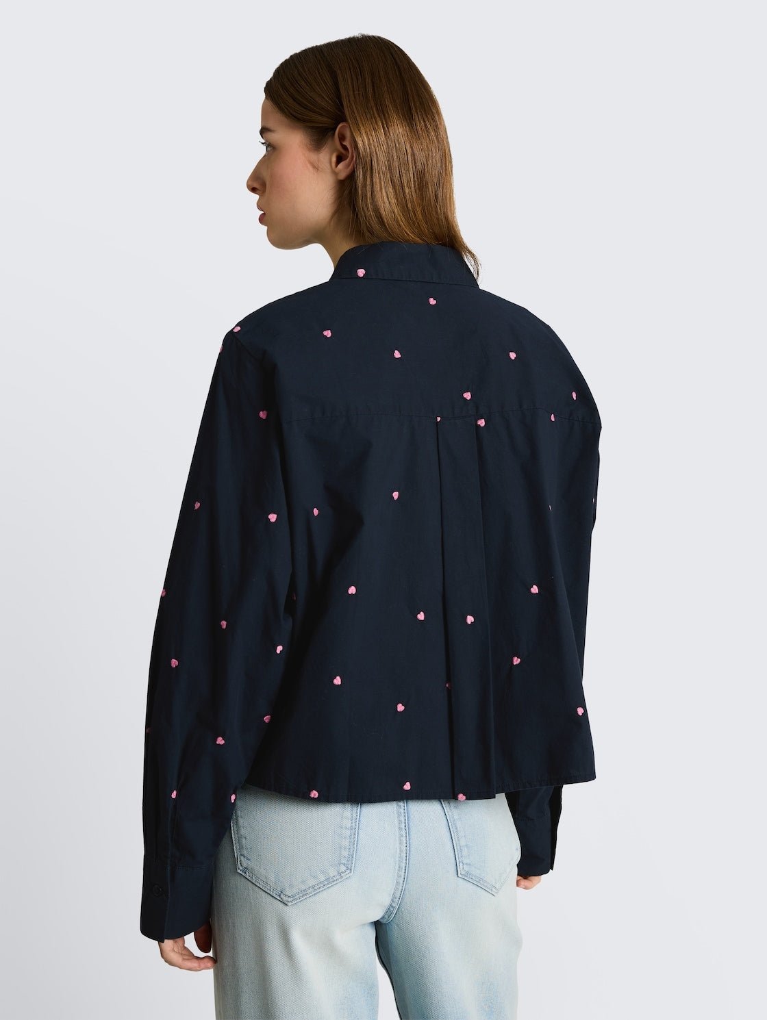 TOM TAILOR - Boxy fit shirt blouse with heart embroidery - 1051835 - Boutique Bubbles