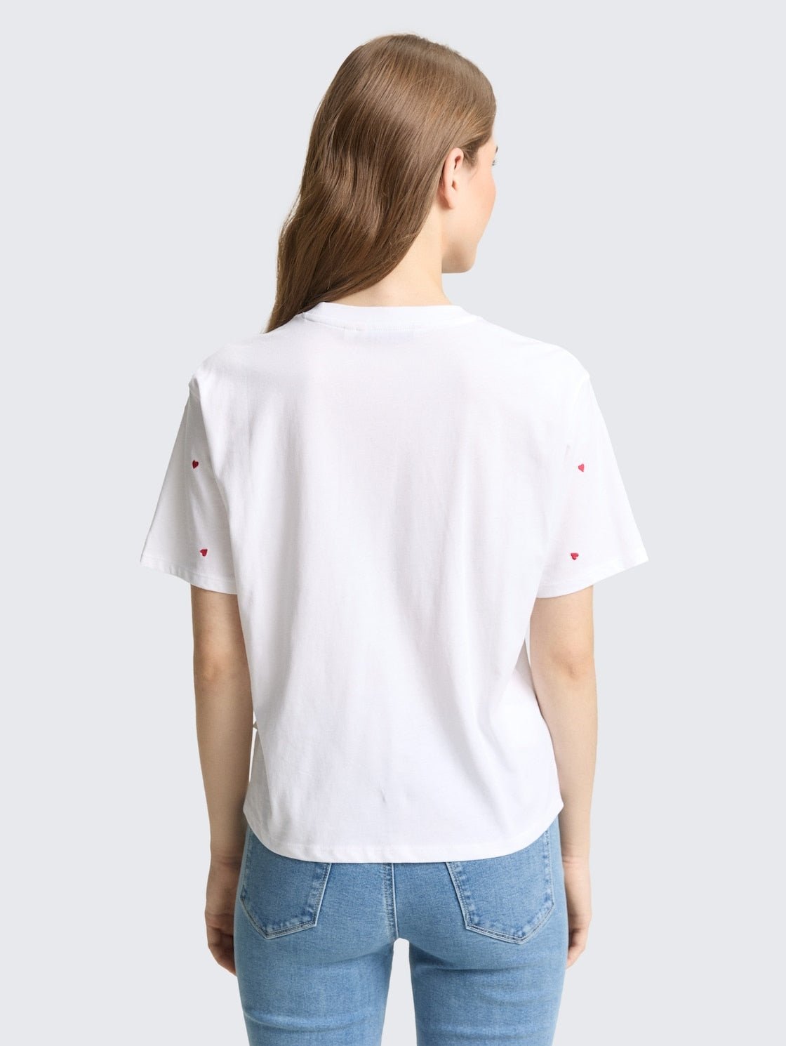 TOM TAILOR - Boxy fit T-shirt with heart embroidery - 1050480 - Boutique Bubbles
