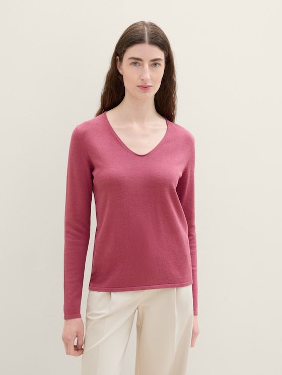 TOM TAILOR - Jumper With V - Neckline - 1012976 - Boutique Bubbles