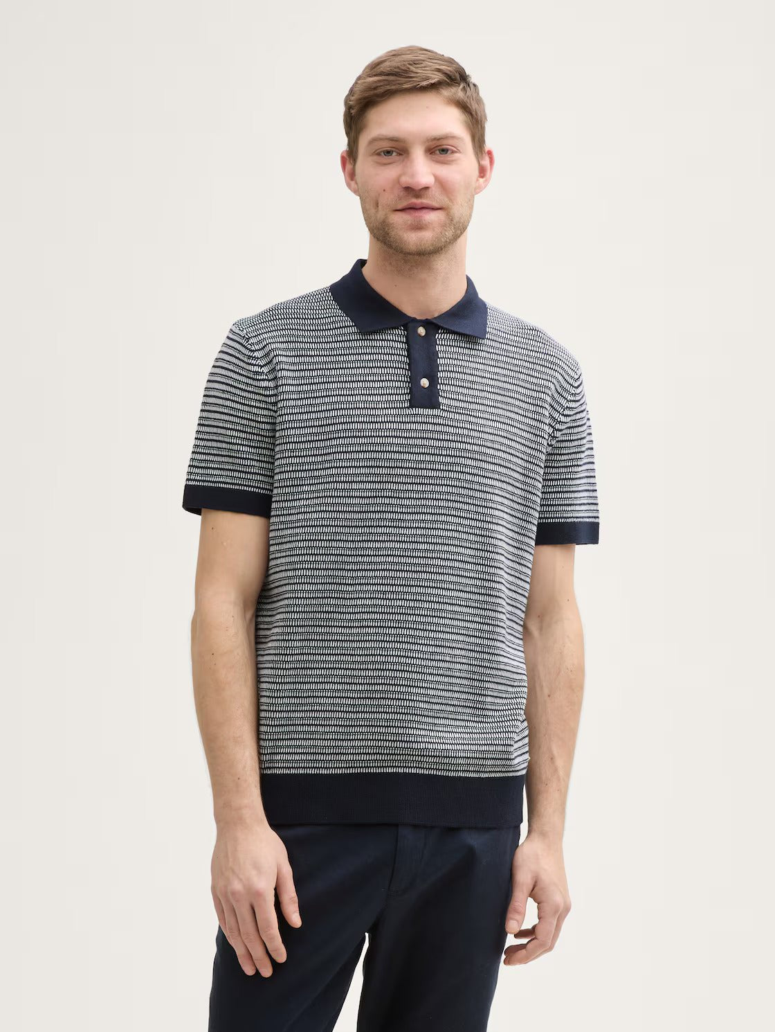 TOM TAILOR - Knitted cotton polo shirt - 1046321 - Boutique Bubbles