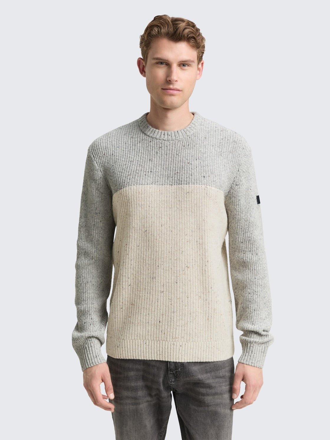 TOM TAILOR - Knitted jumper with mixed textures - 1048712 - Boutique Bubbles